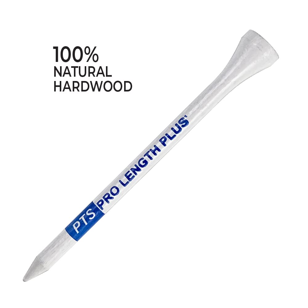 PrideSports PTS Wood Golf Tees | 100 Count, 2-3/4 Inch | #1 Wood Tee on Tour | Best for Drivers & Woods
