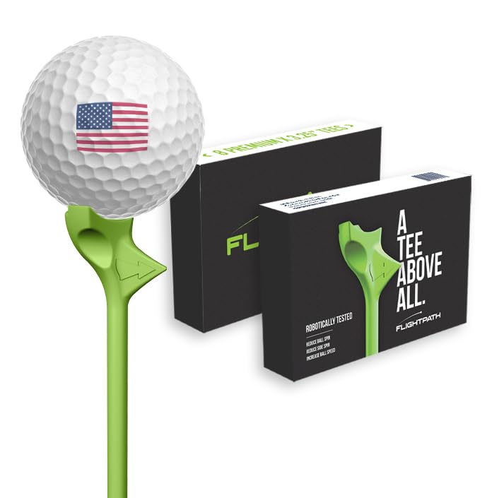 FLIGHTPATH Diamond Golf Tees – Patented Design to Reduce Spin for Long, Straight Drives – Low-Friction 3.25” Long Tees, Robotically Tested for Ball Spin – USGA Approved Performance
