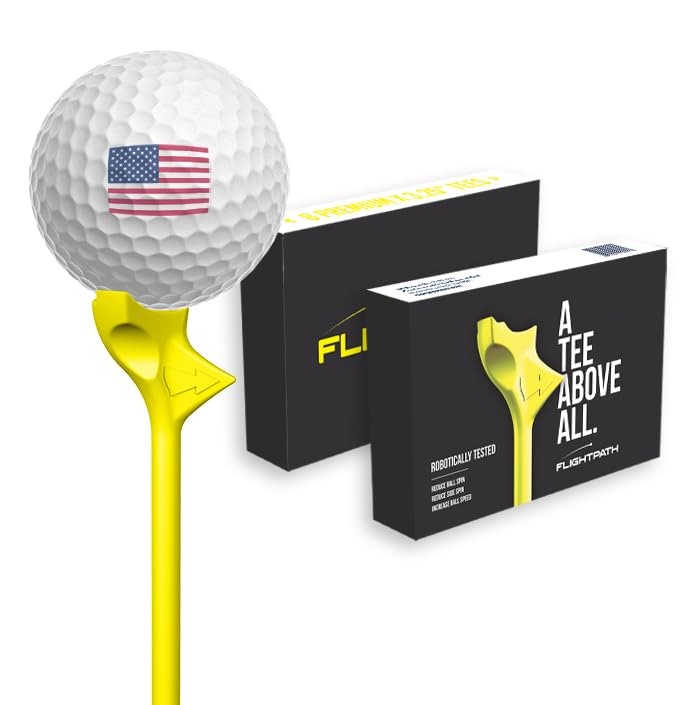 FLIGHTPATH Diamond Golf Tees – Patented Design to Reduce Spin for Long, Straight Drives – Low-Friction 3.25” Long Tees, Robotically Tested for Ball Spin – USGA Approved Performance