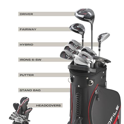 Wilson Men's Profile Platinum Complete Golf Club Package Set - Right Handeded, Stand Bag