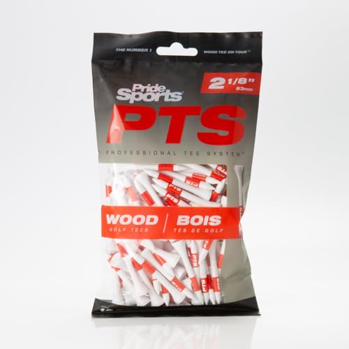 PrideSports PTS Wood Golf Tees | 100 Count, 2-3/4 Inch | #1 Wood Tee on Tour | Best for Drivers & Woods