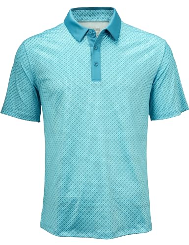 MAGCOMSEN Mens Golf Shirt Short Sleeve Dry Fit Moisture Wicking Golf Polos Casual Performance Print Collared Shirt Men