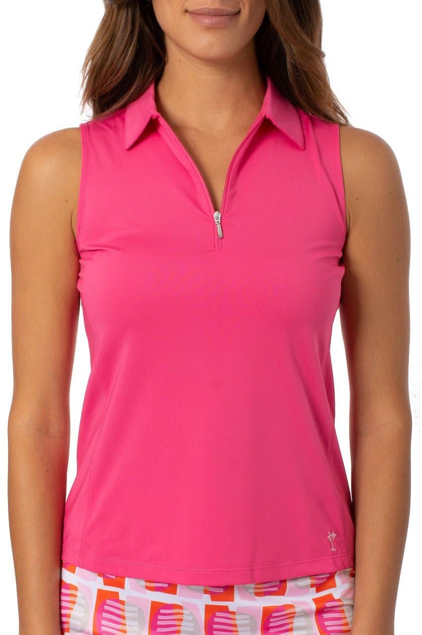 GOLFTINI Women's Zip Golf Polo - Sleeveless, Lightweight, Moisture-Wicking, UPF, 4-Way Stretch for Sports