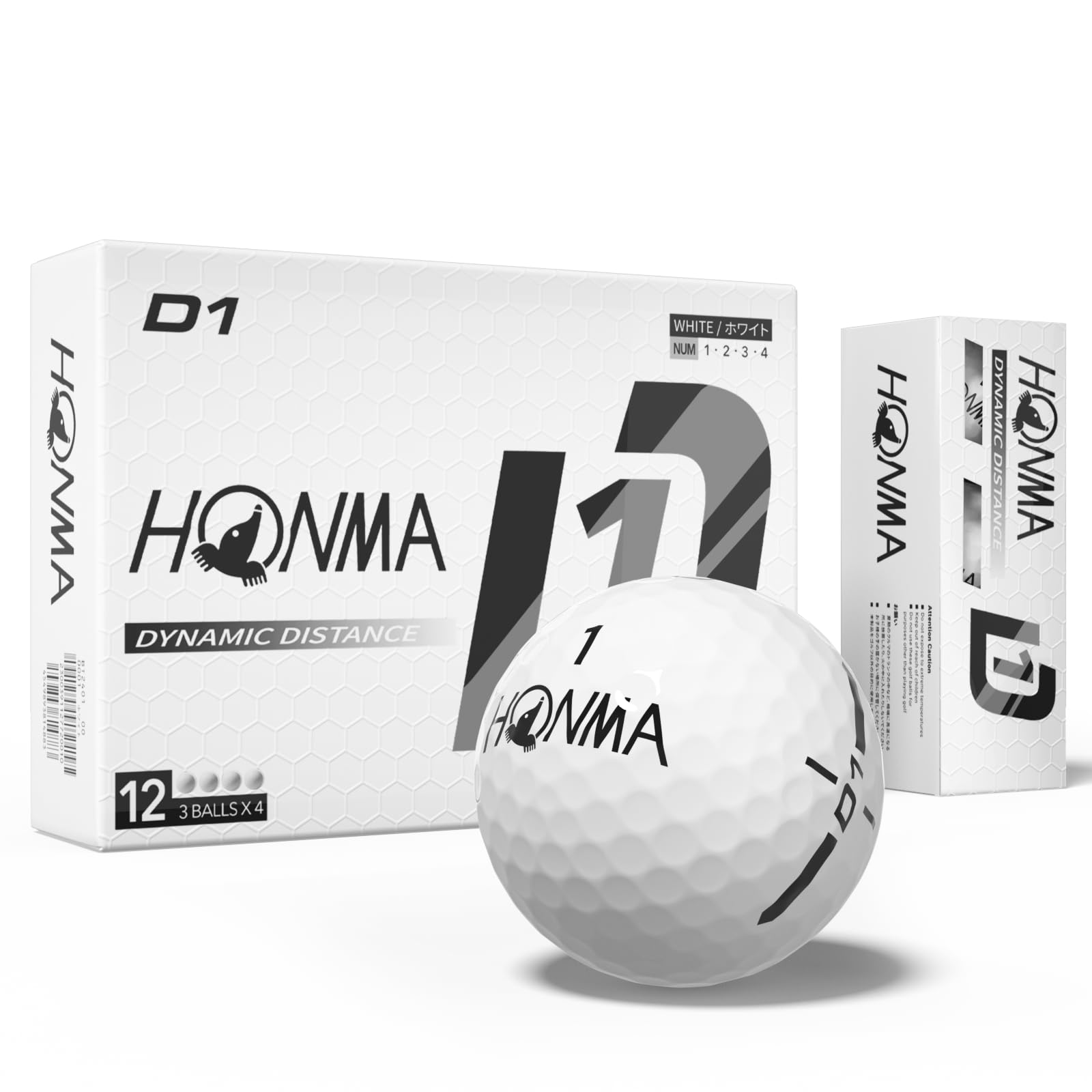Honma D1 Distance Golf Balls,Extra Soft Feel with Long Distance,High Speed Core with Low Spin Design,Low Compression Golfballs Perfect for Men,Women Beginners,1 Dozen