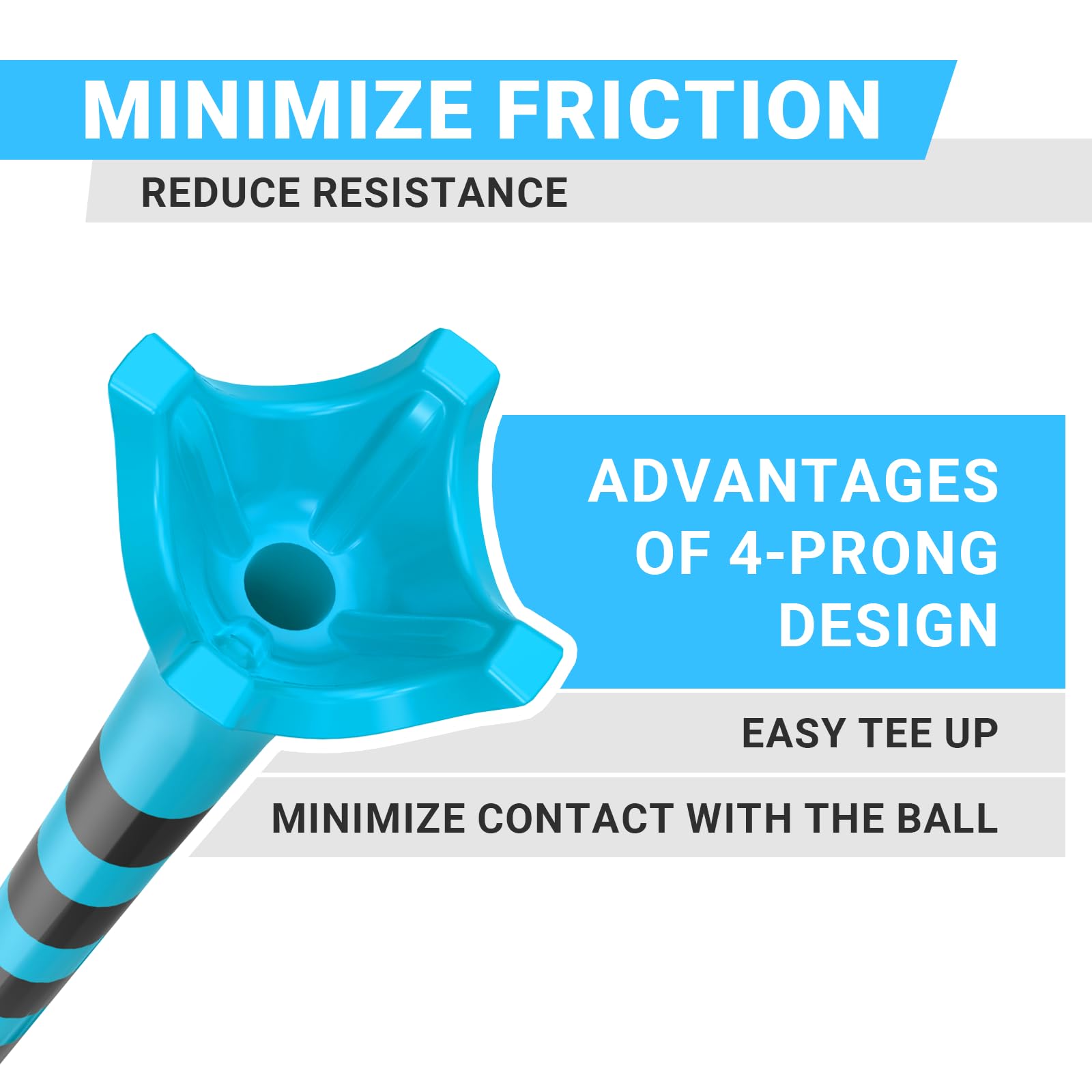 Professional Plastic Golf Tees 100 Pack (3-1/4" or 2-3/4"), Enhanced Durability & Stability, Engineered to Minimize Friction and Side Spin