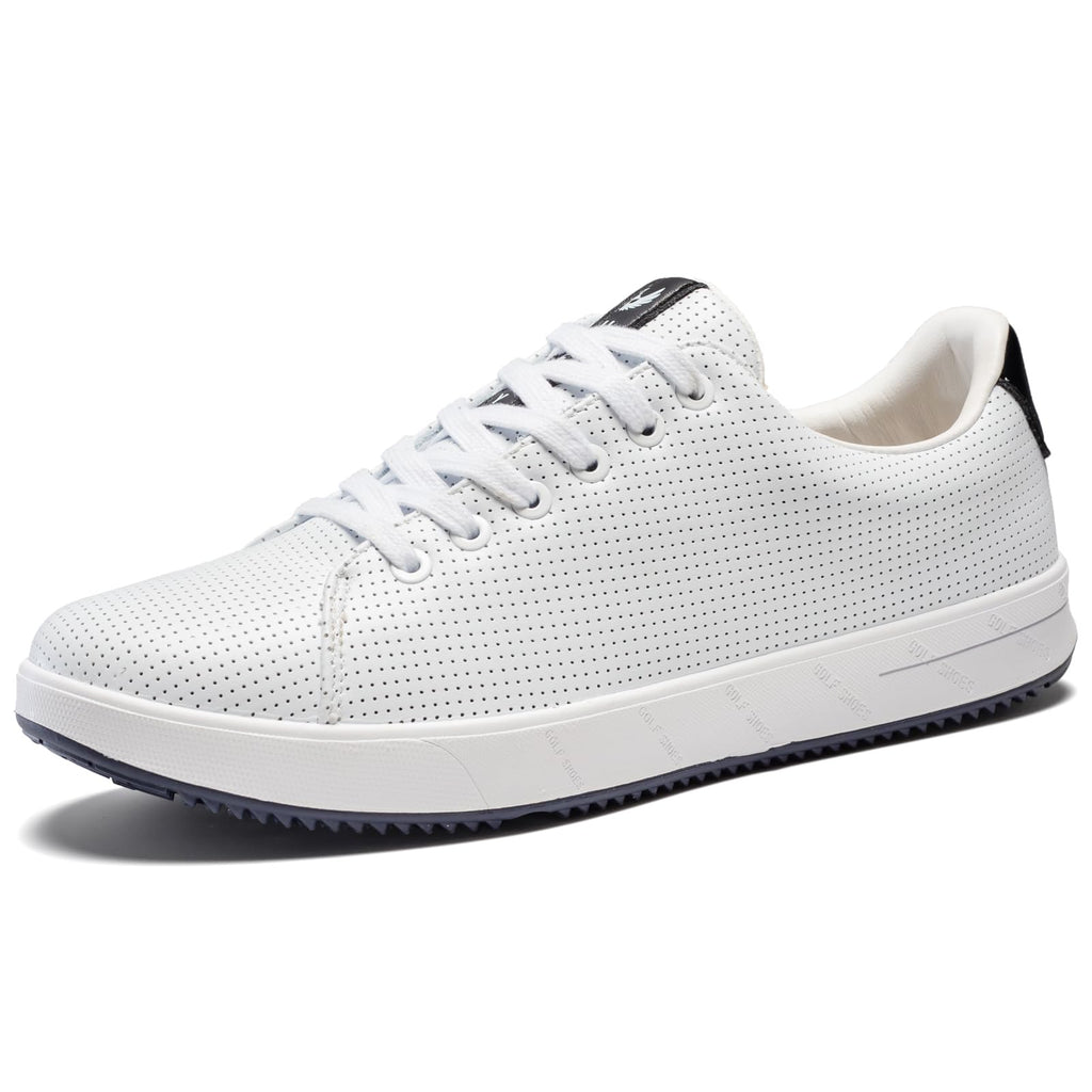 Men's Golf Shoes Professional Spikeless Leather Sneakers Non Slip Low Top Lightweight Comfort Travel Walking Shoes