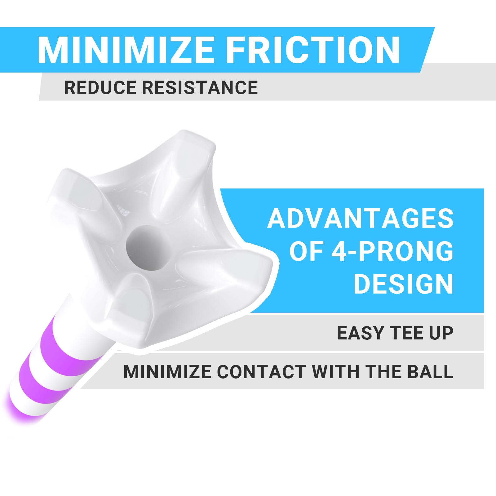 Professional Plastic Golf Tees 100 Pack (3-1/4" or 2-3/4"), Enhanced Durability & Stability, Engineered to Minimize Friction and Side Spin