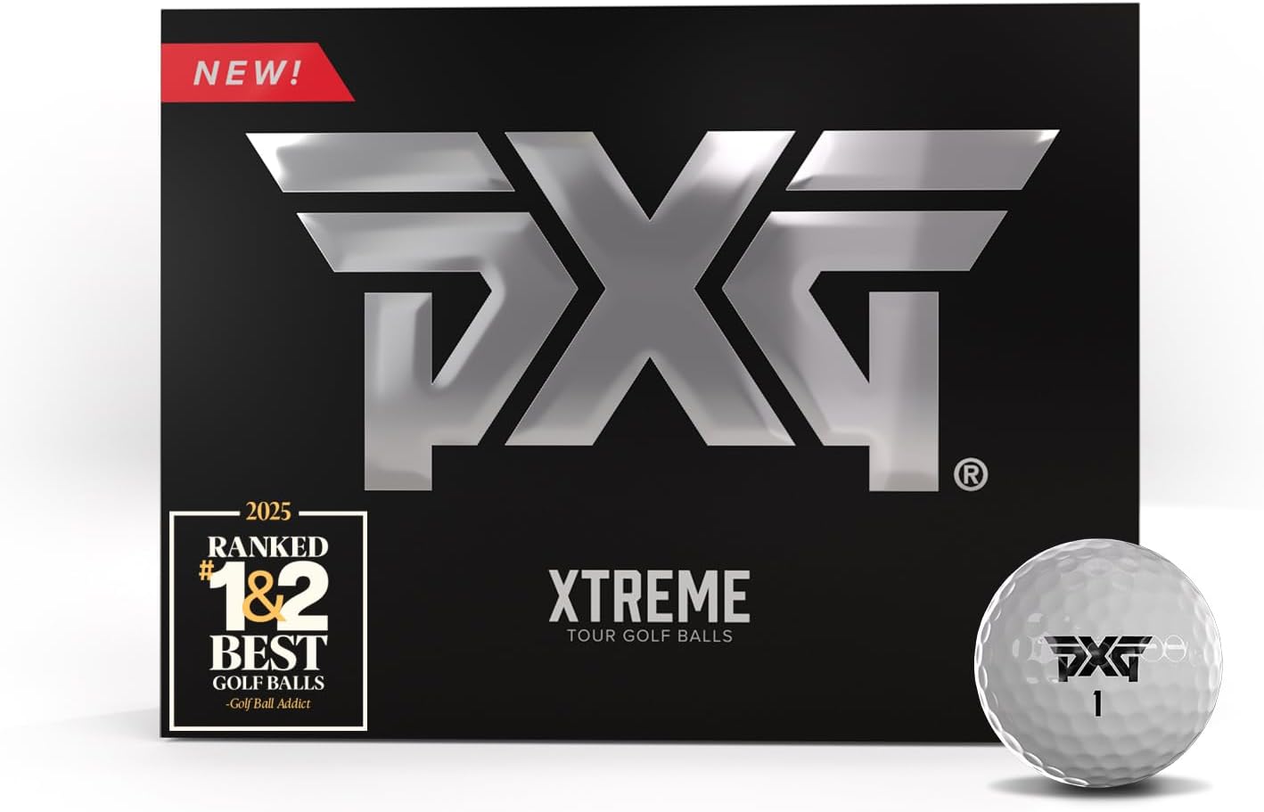 PXG Golf Xtreme Tour Golf Balls for Men, 12 Pack, 4 Sleeves
