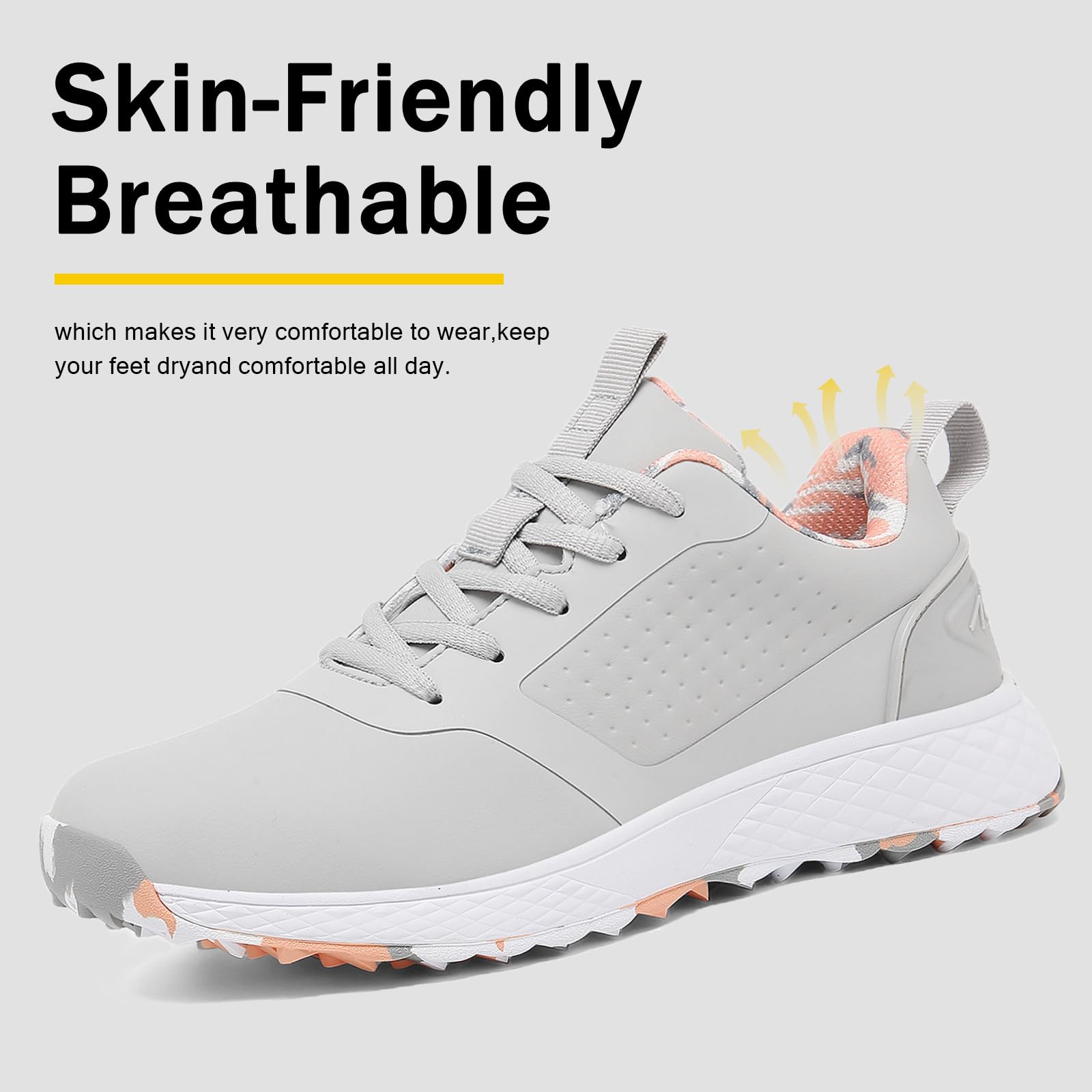 ULTIANT Women Golf Shoes Spikeless Waterproof Golf Sport Sneakers Size5-10