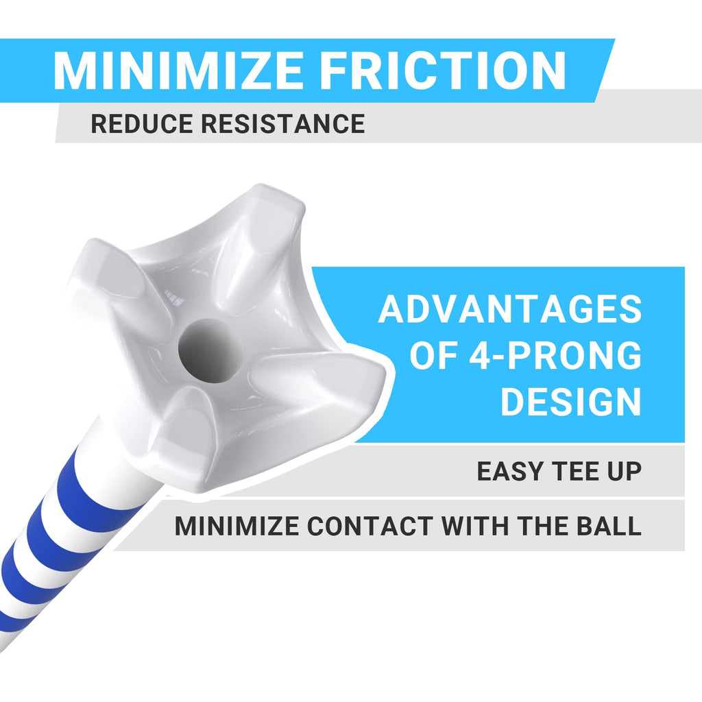 Professional Plastic Golf Tees 100 Pack (3-1/4" or 2-3/4"), Enhanced Durability & Stability, Engineered to Minimize Friction and Side Spin