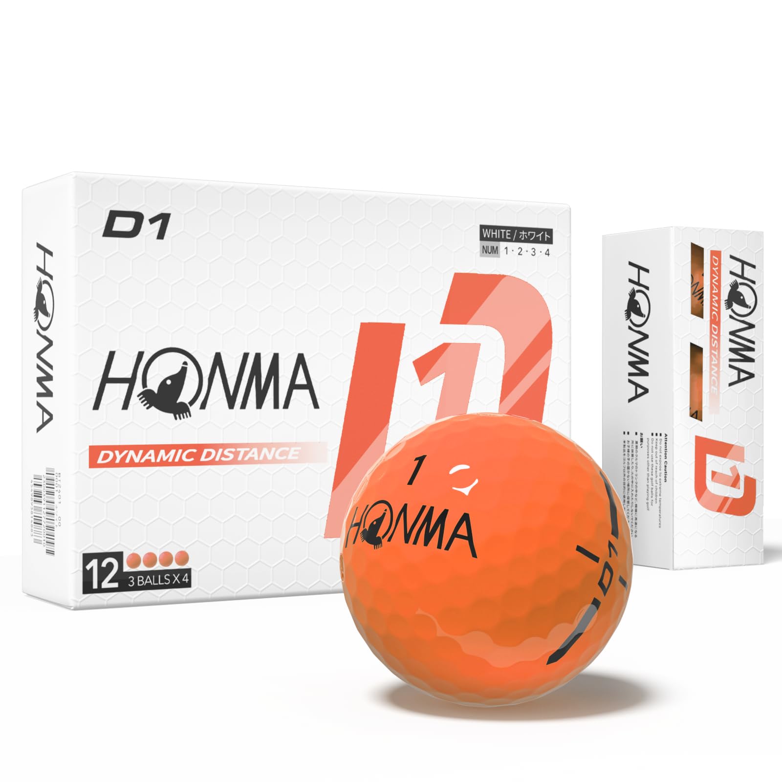 Honma D1 Distance Golf Balls,Extra Soft Feel with Long Distance,High Speed Core with Low Spin Design,Low Compression Golfballs Perfect for Men,Women Beginners,1 Dozen