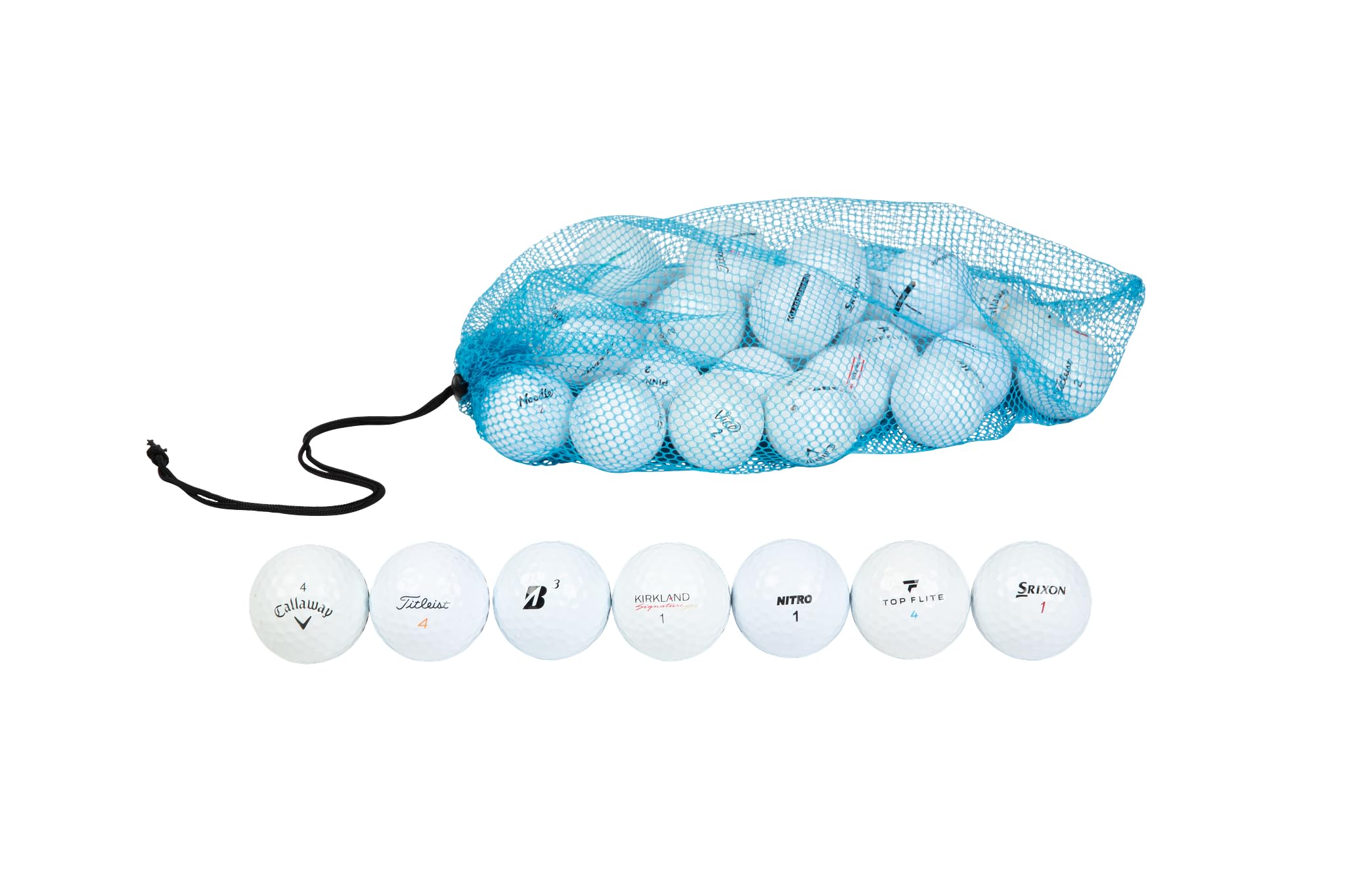 Clean Green Golf Balls 48 Recycled and Used Golf Balls for Titleist, Callaway, Taylormade, and Lower Brands Like Pinnacle, Top-Flite, Kirkland