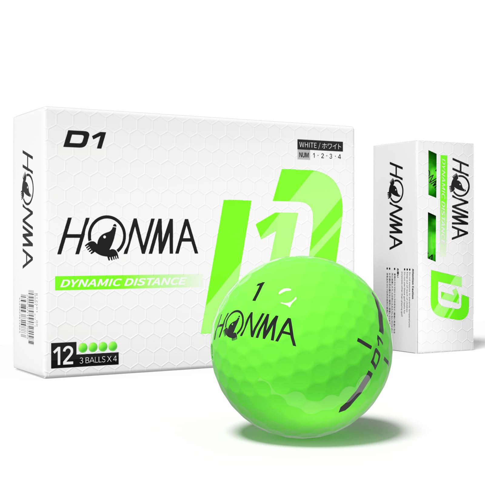 Honma D1 Distance Golf Balls,Extra Soft Feel with Long Distance,High Speed Core with Low Spin Design,Low Compression Golfballs Perfect for Men,Women Beginners,1 Dozen