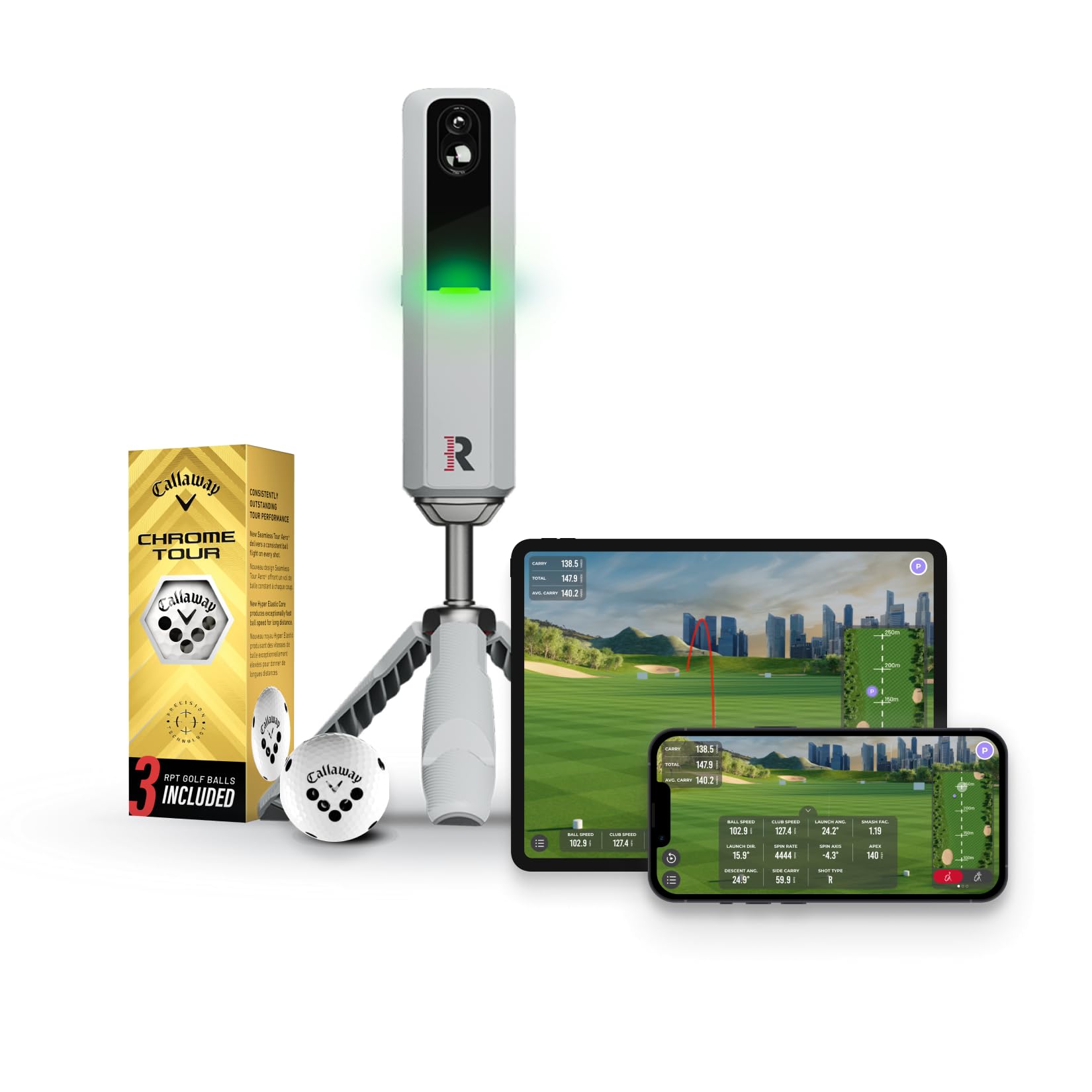 Rapsodo - MLM2PRO Golf Launch Monitor, Simulators for Home & Training, Mobile Launch Monitor for Golf Swing Analysis, Measures Spin Rate & Axis, Tracker & Swing Analyzer, Indoor Outdoor Use