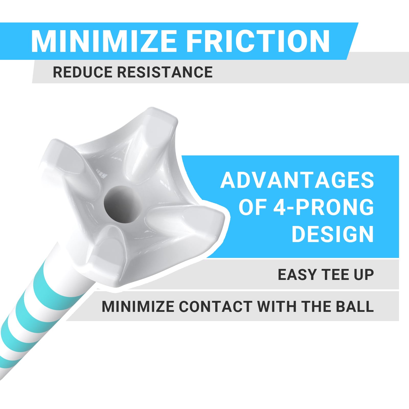 Professional Plastic Golf Tees 100 Pack (3-1/4" or 2-3/4"), Enhanced Durability & Stability, Engineered to Minimize Friction and Side Spin