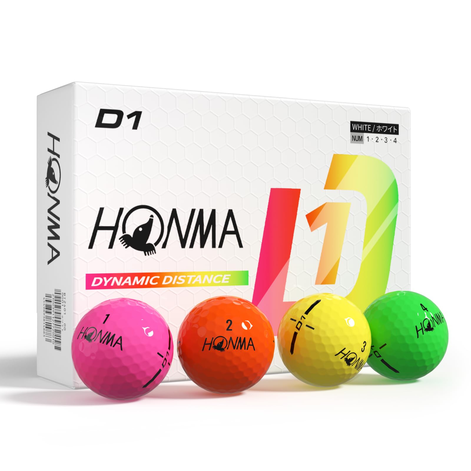 Honma D1 Distance Golf Balls,Extra Soft Feel with Long Distance,High Speed Core with Low Spin Design,Low Compression Golfballs Perfect for Men,Women Beginners,1 Dozen