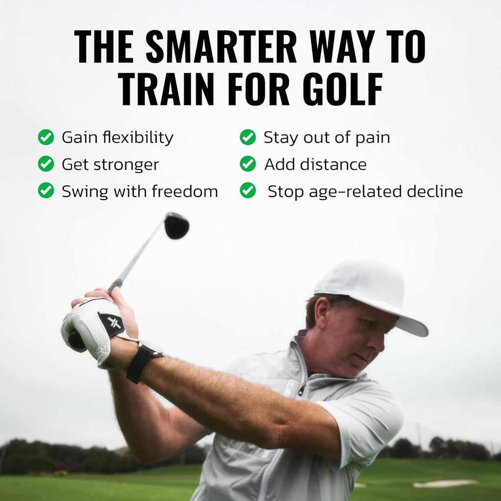 GolfForever Swing Trainer + 3-Month App Membership – Golf Exercise & Pain Relief Video Routines – Improve Flexibility, Gain Distance, Build Strength & Reduce Golf-Related Pain