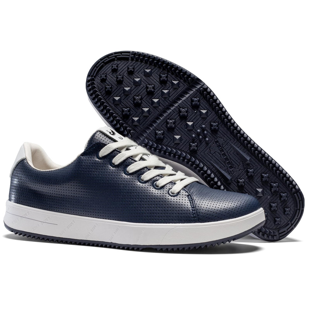 Men's Golf Shoes Professional Spikeless Leather Sneakers Non Slip Low Top Lightweight Comfort Travel Walking Shoes