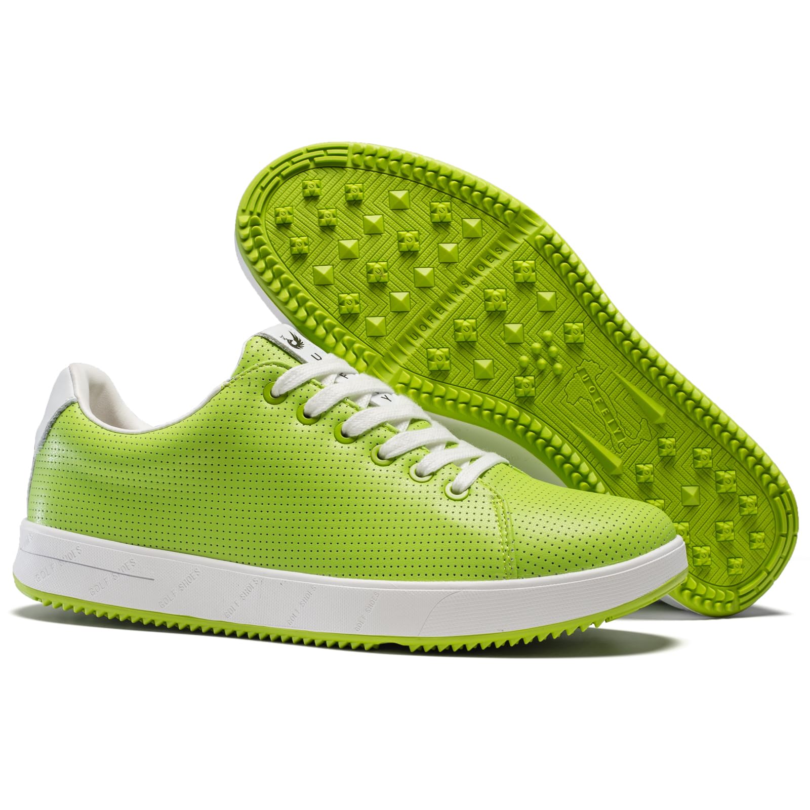 Men's Golf Shoes Professional Spikeless Leather Sneakers Non Slip Low Top Lightweight Comfort Travel Walking Shoes