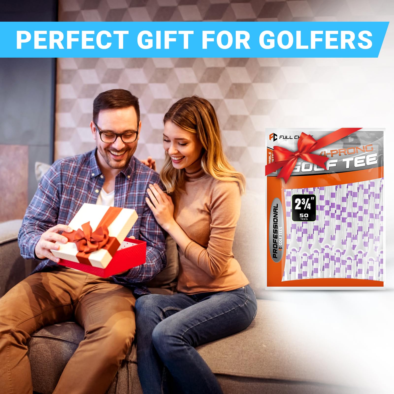 Professional Plastic Golf Tees 100 Pack (3-1/4" or 2-3/4"), Enhanced Durability & Stability, Engineered to Minimize Friction and Side Spin