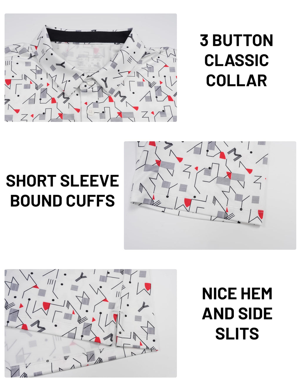 MAGCOMSEN Mens Golf Shirt Short Sleeve Dry Fit Moisture Wicking Golf Polos Casual Performance Print Collared Shirt Men