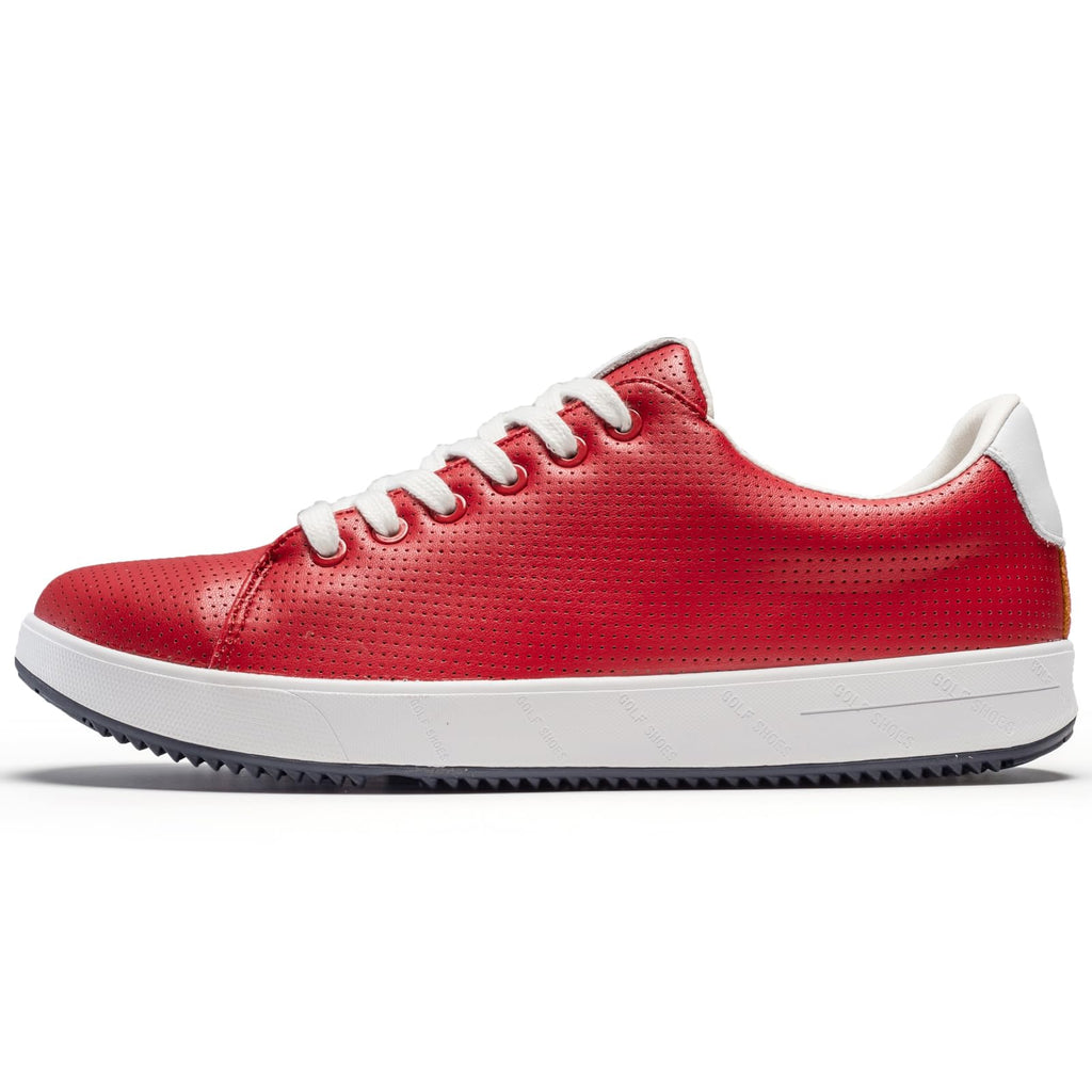 Men's Golf Shoes Professional Spikeless Leather Sneakers Non Slip Low Top Lightweight Comfort Travel Walking Shoes