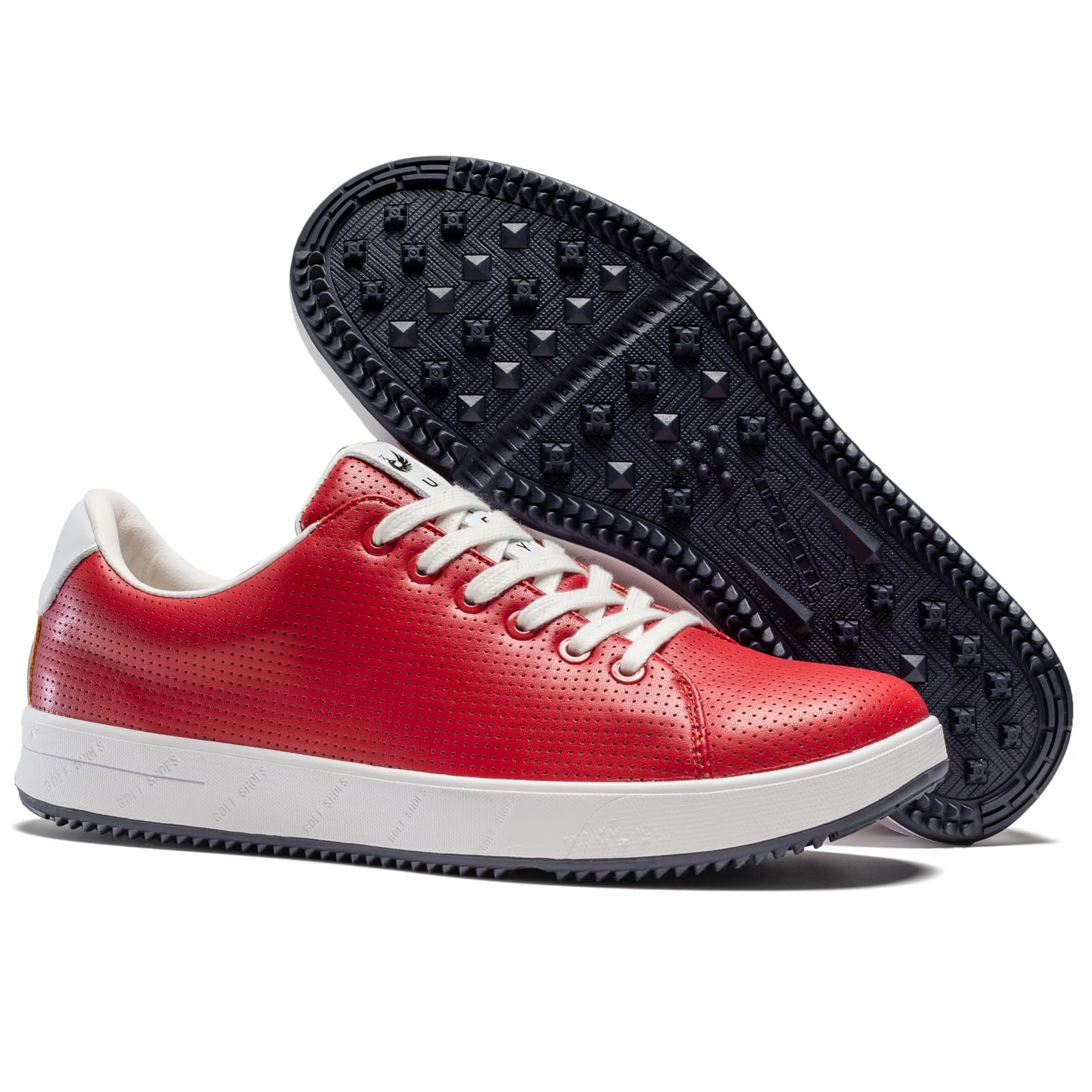 Men's Golf Shoes Professional Spikeless Leather Sneakers Non Slip Low Top Lightweight Comfort Travel Walking Shoes