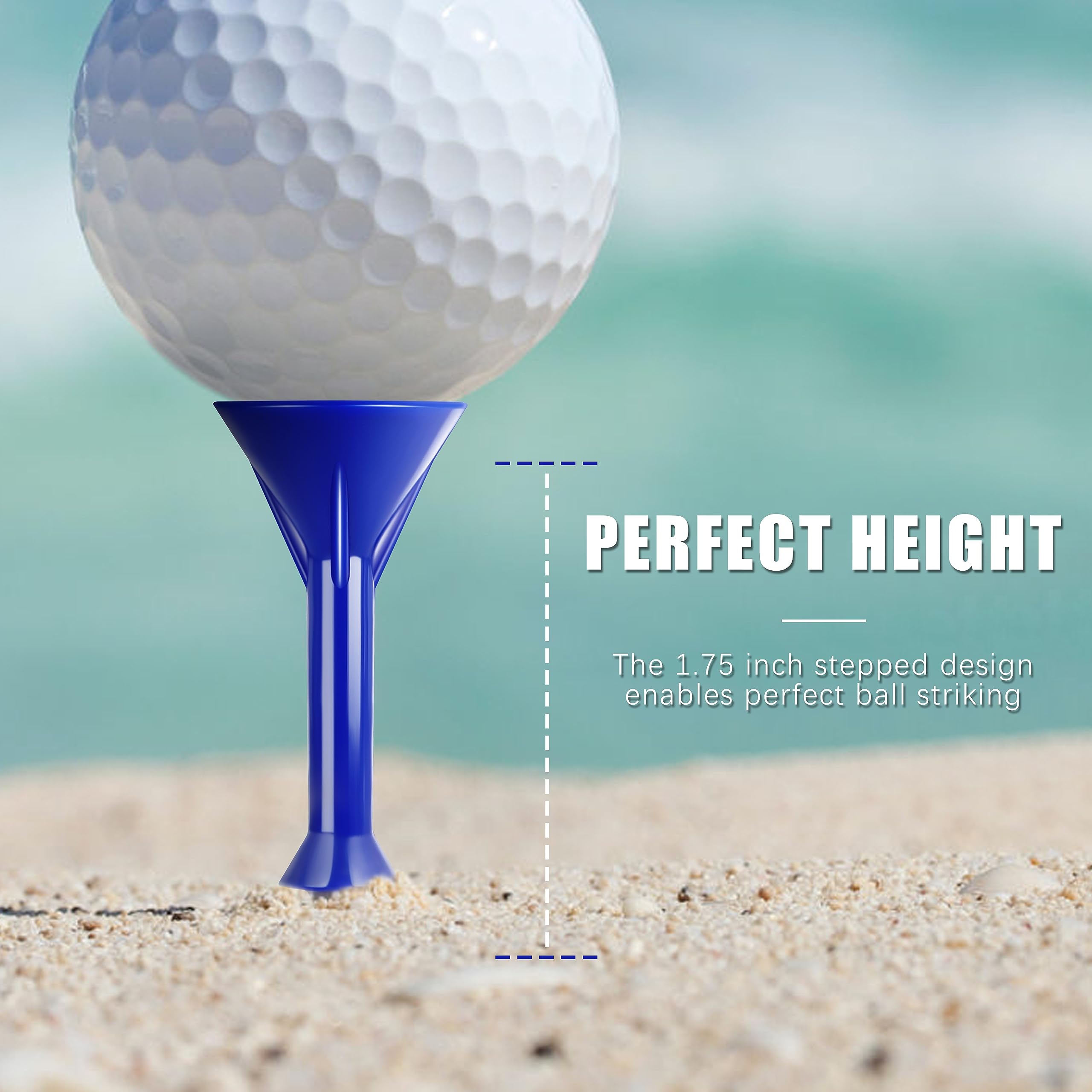 CHAMPKEY 3-1/4" Premium Plastic Golf Tees｜Excellent Durability and Stability Tees | Choose Between 25 Pack and 50 Pack