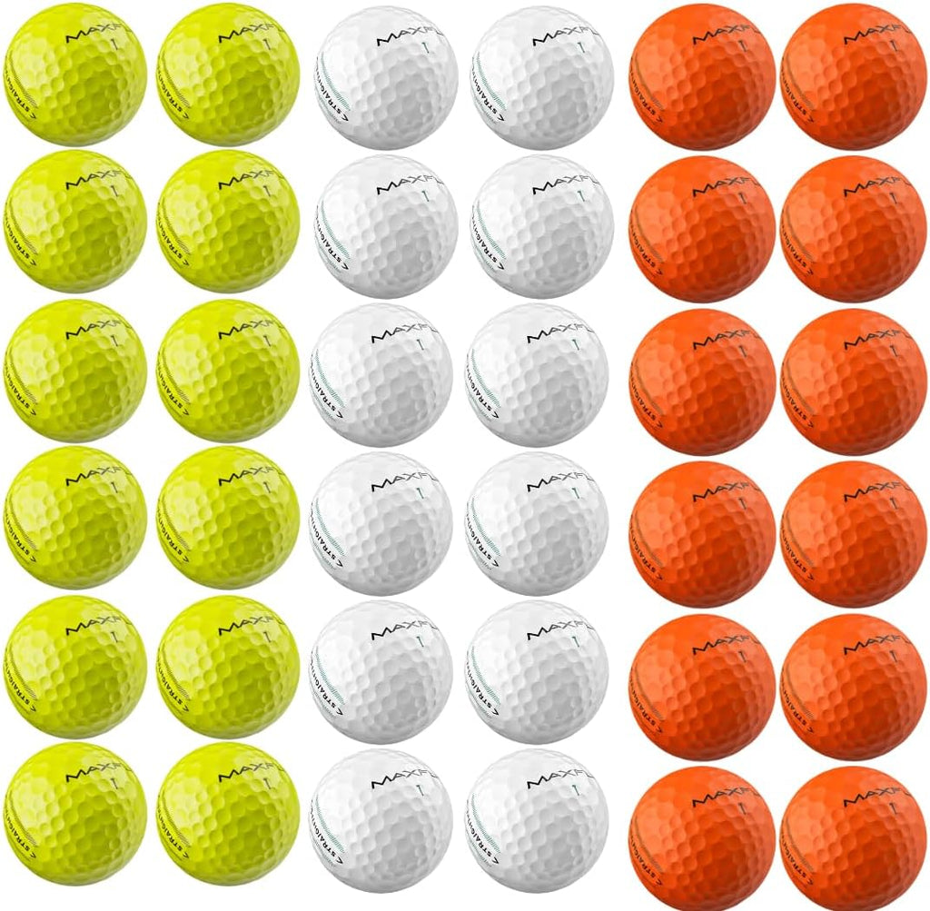Maxfli StraightFli Golf Balls Variety Pack – 36-Pack (Gloss White, Gloss Yellow, Matte Orange) | Soft Feel, Durable Ionomer Cover | Ideal for Beginners & Recreational Golfers