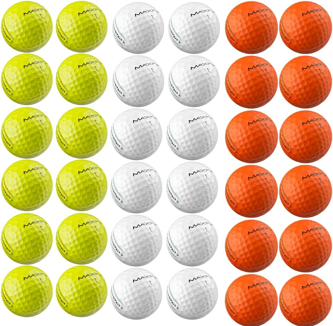 Maxfli StraightFli Golf Balls Variety Pack – 36-Pack (Gloss White, Gloss Yellow, Matte Orange) | Soft Feel, Durable Ionomer Cover | Ideal for Beginners & Recreational Golfers