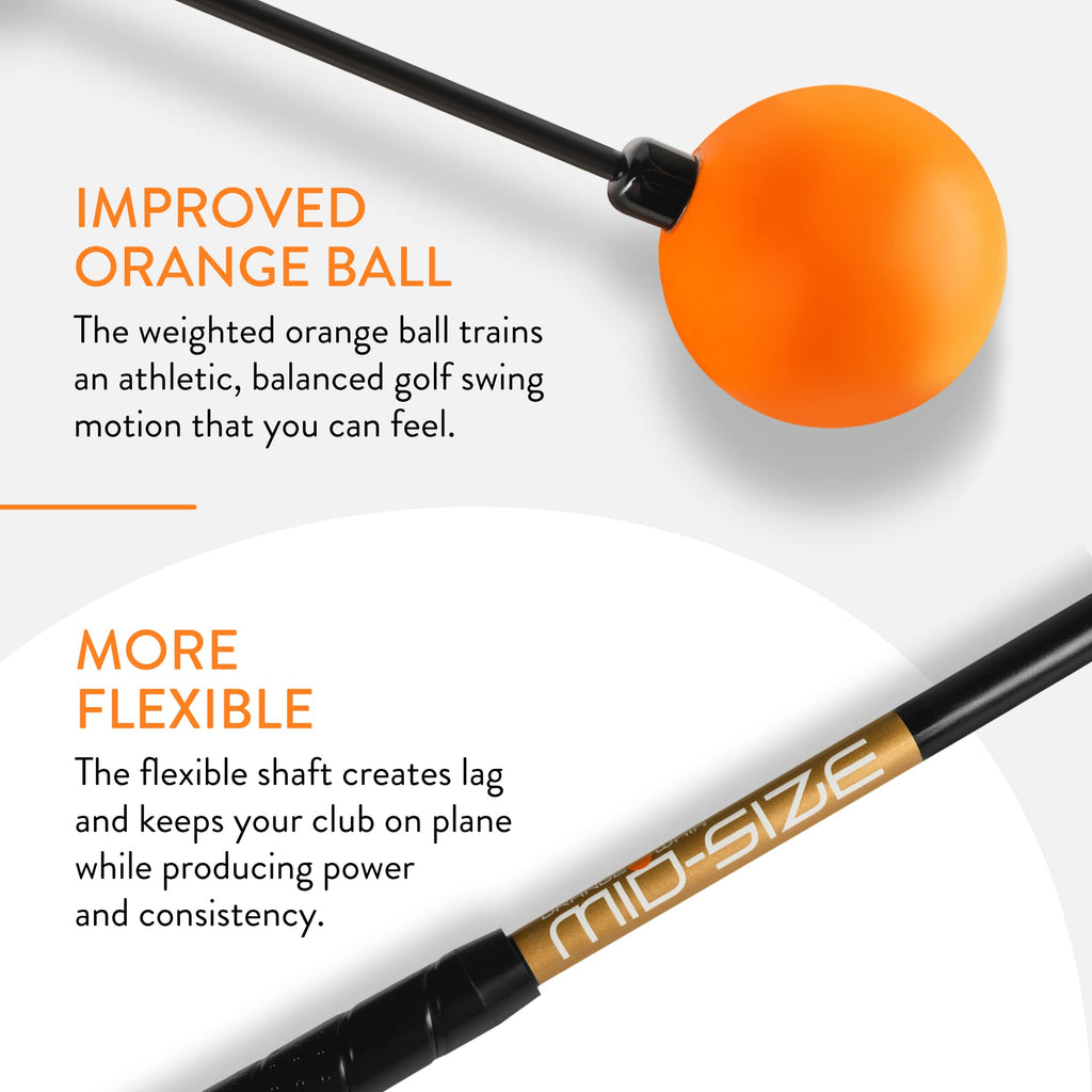 Orange Whip Golf Swing Trainer Aid Patented & Made in USA for Improved Rhythm, Flexibility, Balance, Tempo, and Strength *American Made*