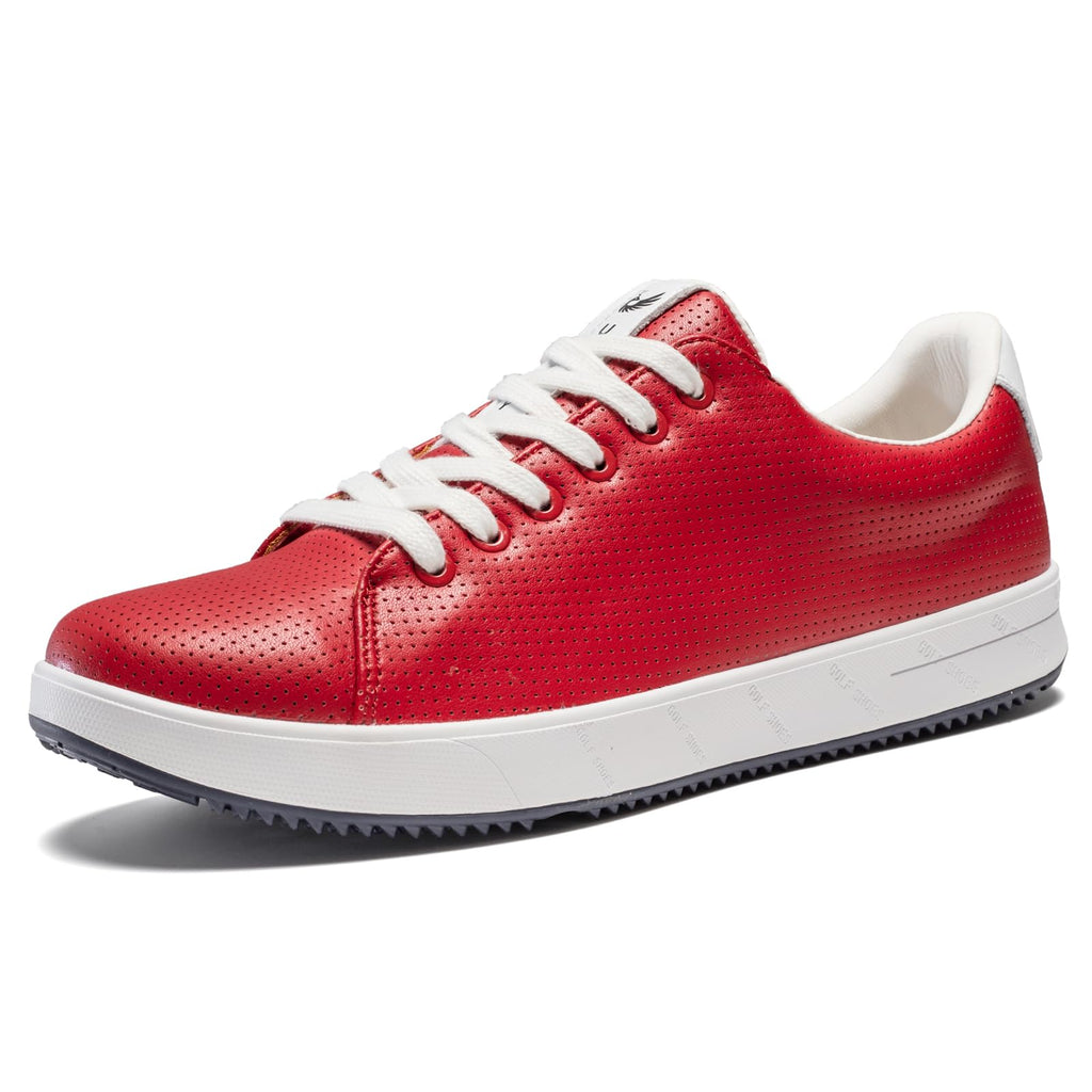 Men's Golf Shoes Professional Spikeless Leather Sneakers Non Slip Low Top Lightweight Comfort Travel Walking Shoes