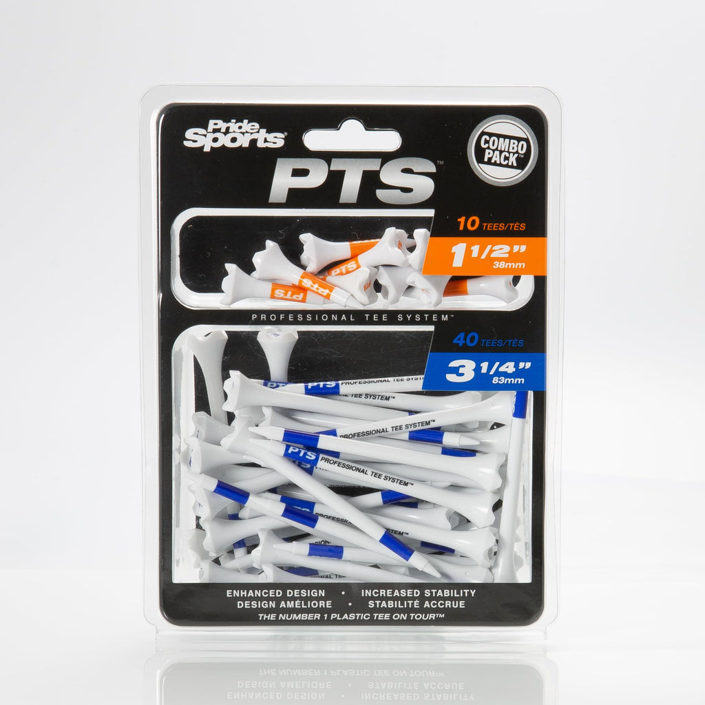PrideSports PTS Plastic Golf Tees | 30 Count, 1-1/2 Inch | #1 Plastic Tee on Tour | Best for Irons, Hybrids, and Woods