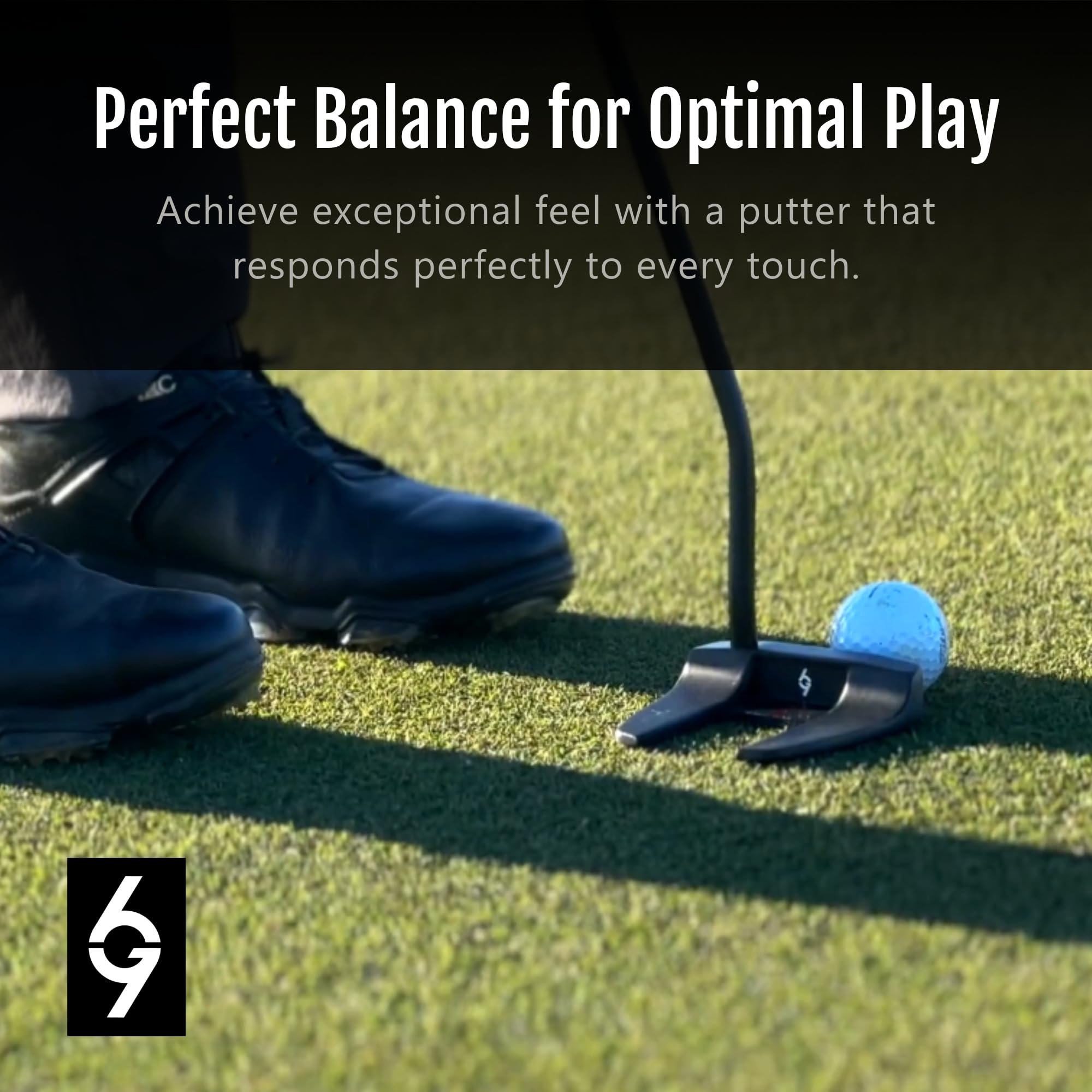 69 Golf Golf Putter with Grip for Men 35'" Length | Stepped Steel Shaft | PVD Coating Putter Head