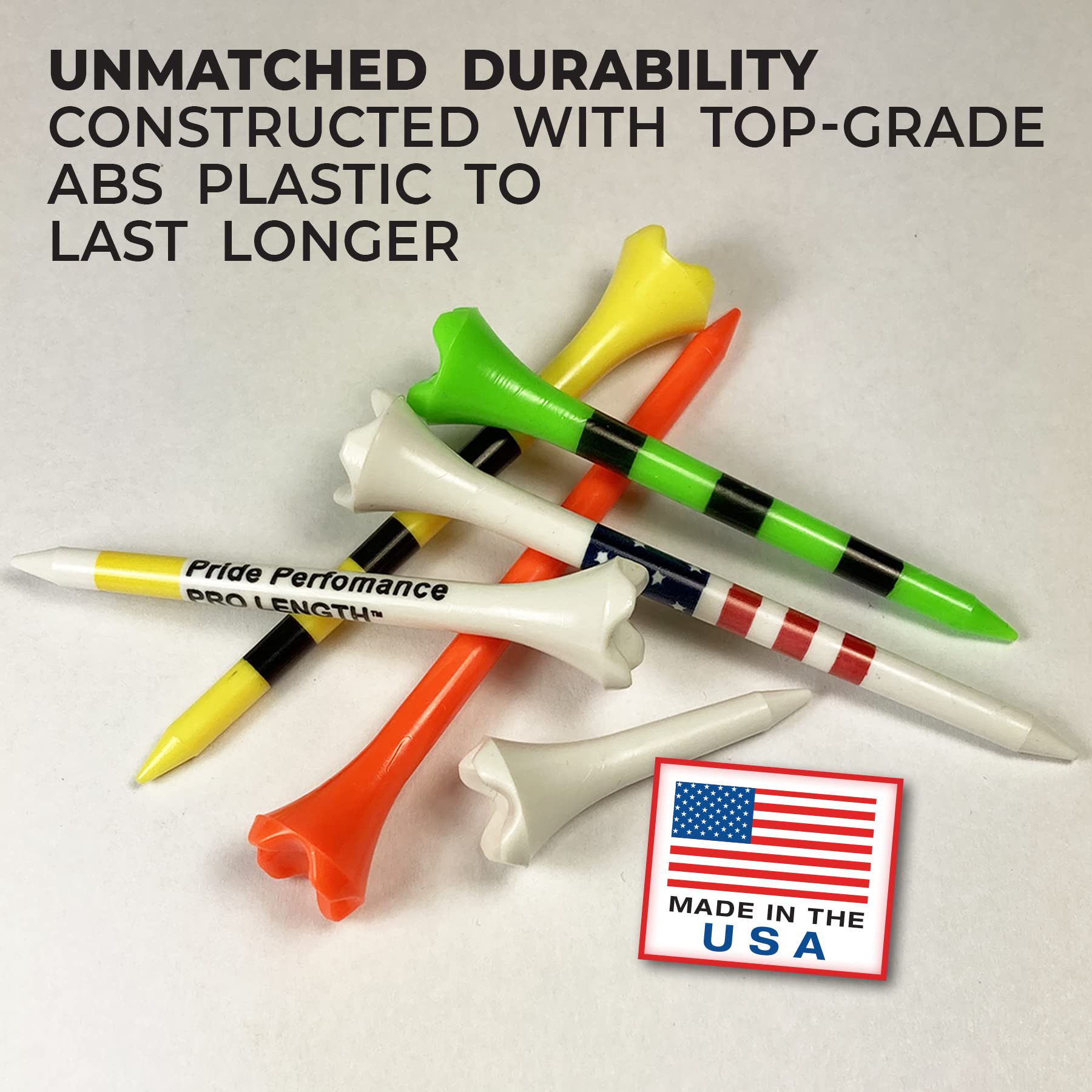 PrideSports PTS Plastic Golf Tees | 30 Count, 1-1/2 Inch | #1 Plastic Tee on Tour | Best for Irons, Hybrids, and Woods