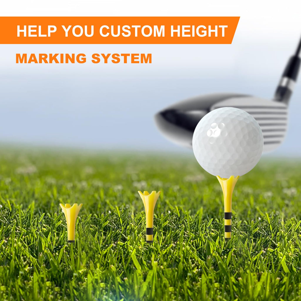 Professional Plastic Golf Tees 100 Pack (3-1/4" or 2-3/4"), Enhanced Durability & Stability, Engineered to Minimize Friction and Side Spin