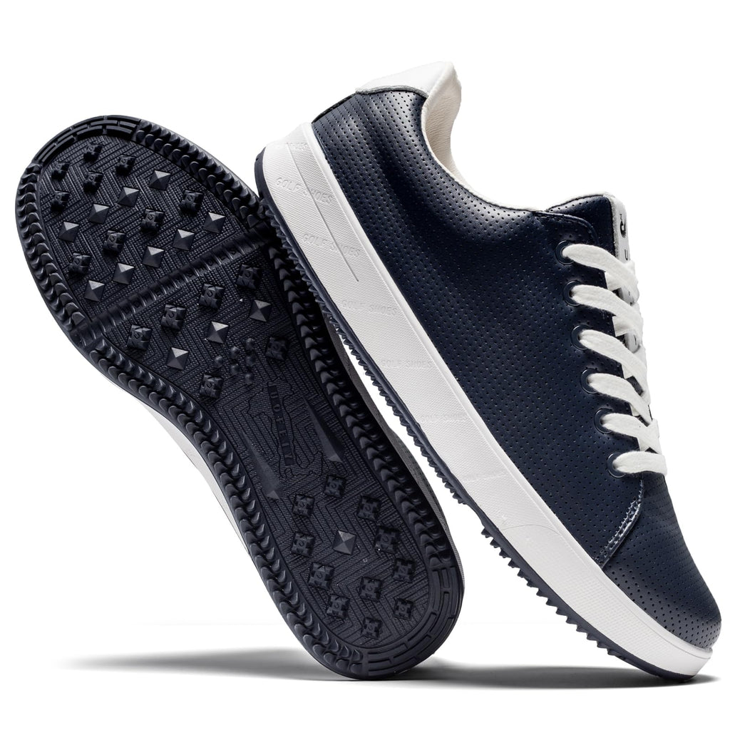 Men's Golf Shoes Professional Spikeless Leather Sneakers Non Slip Low Top Lightweight Comfort Travel Walking Shoes