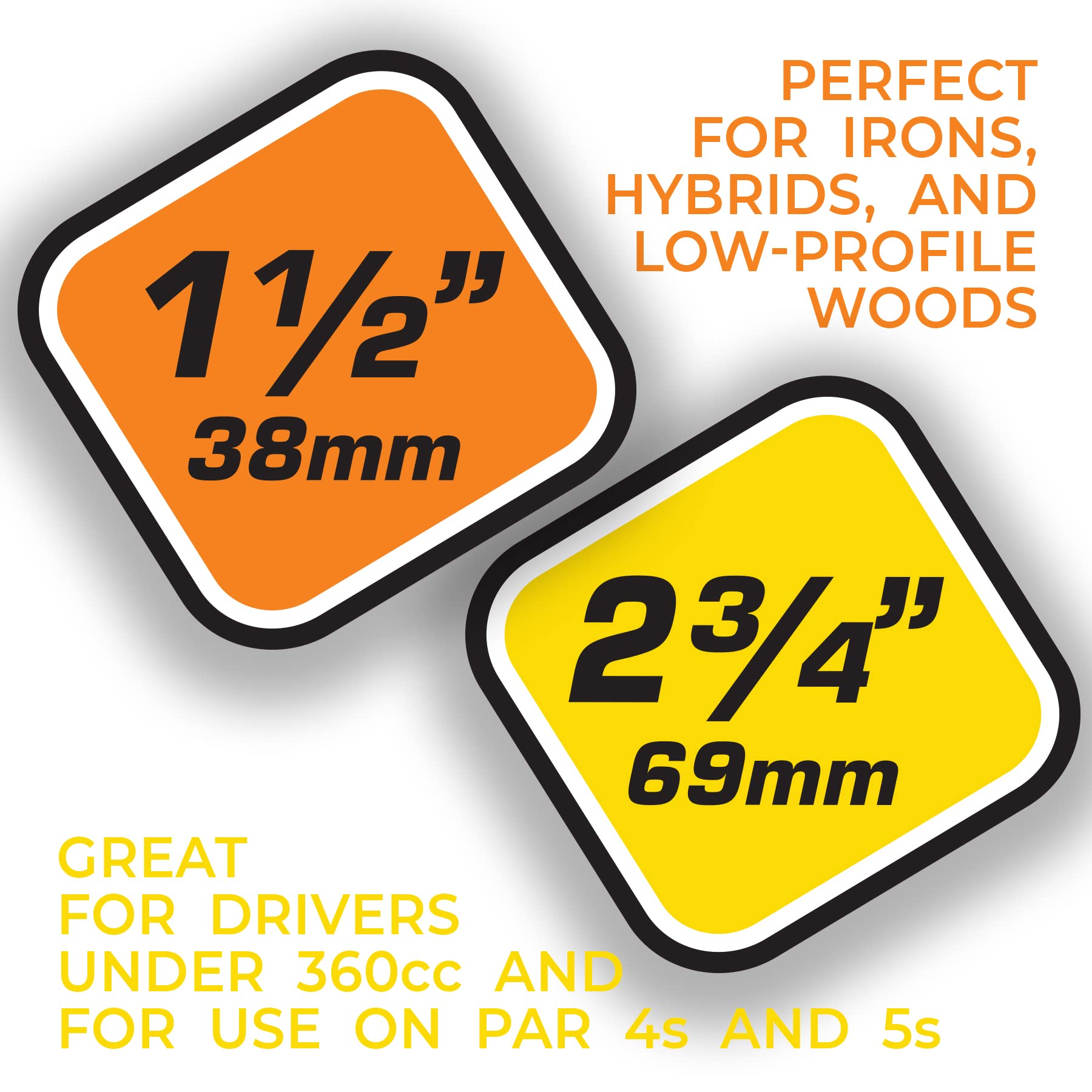 PrideSports PTS Plastic Golf Tees | 30 Count, 1-1/2 Inch | #1 Plastic Tee on Tour | Best for Irons, Hybrids, and Woods