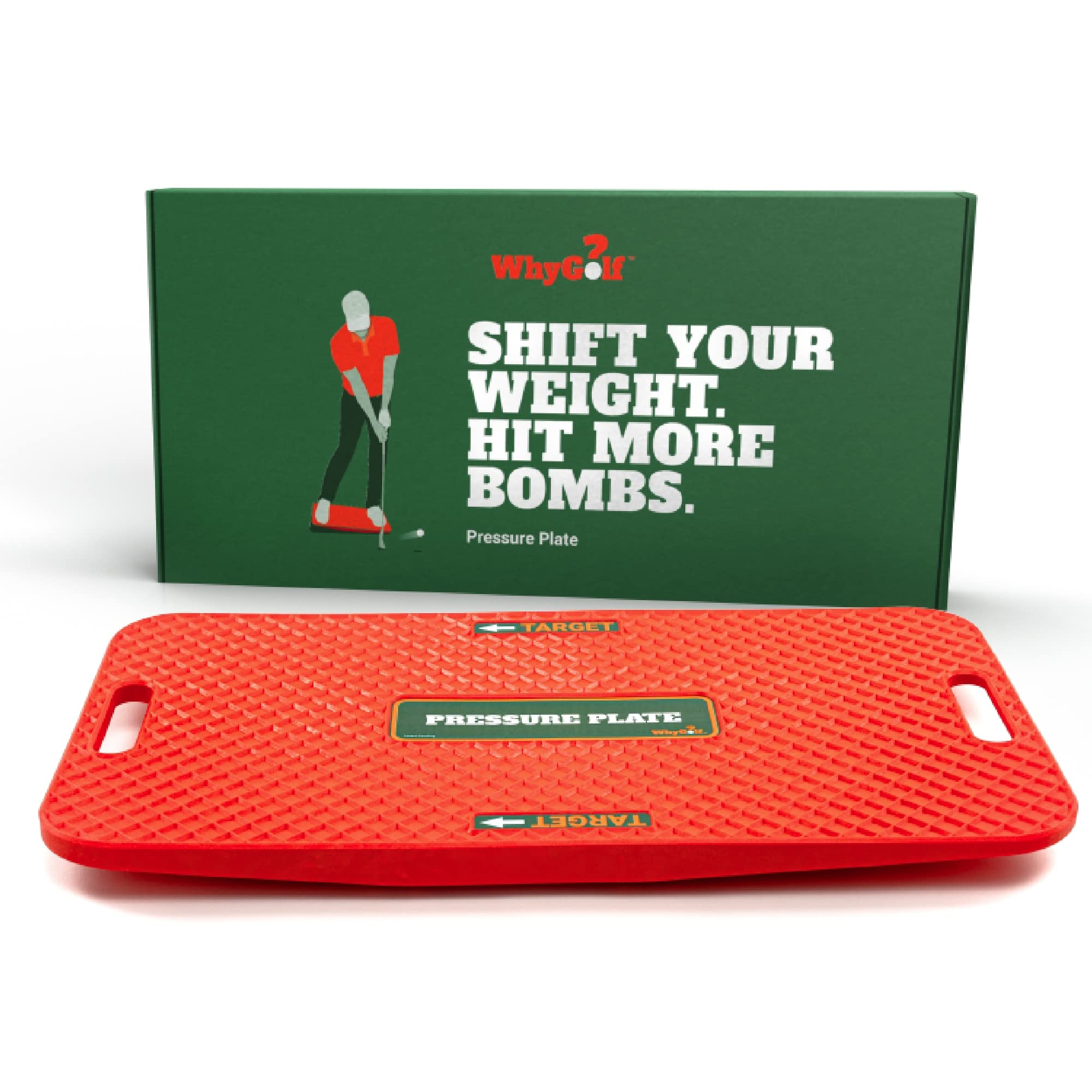 WHYGOLF Swing Trainer Pressure Plate with Power Wedge – Improve Weight Shift, Balance & Accuracy – Golf Training Aid for Increased Power & Control – Teaching Tool for Club Practice & Drills