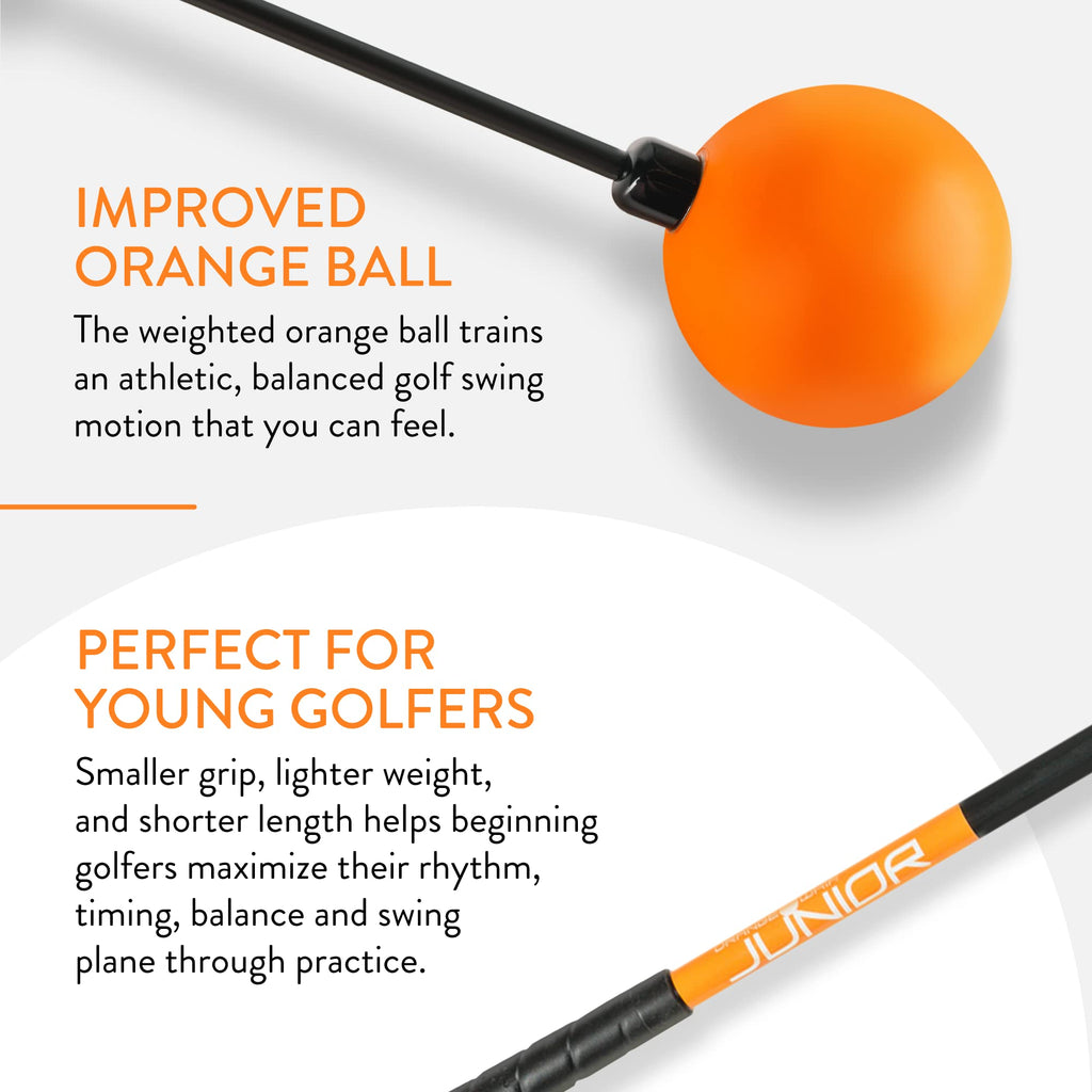 Orange Whip Golf Swing Trainer Aid Patented & Made in USA for Improved Rhythm, Flexibility, Balance, Tempo, and Strength *American Made*