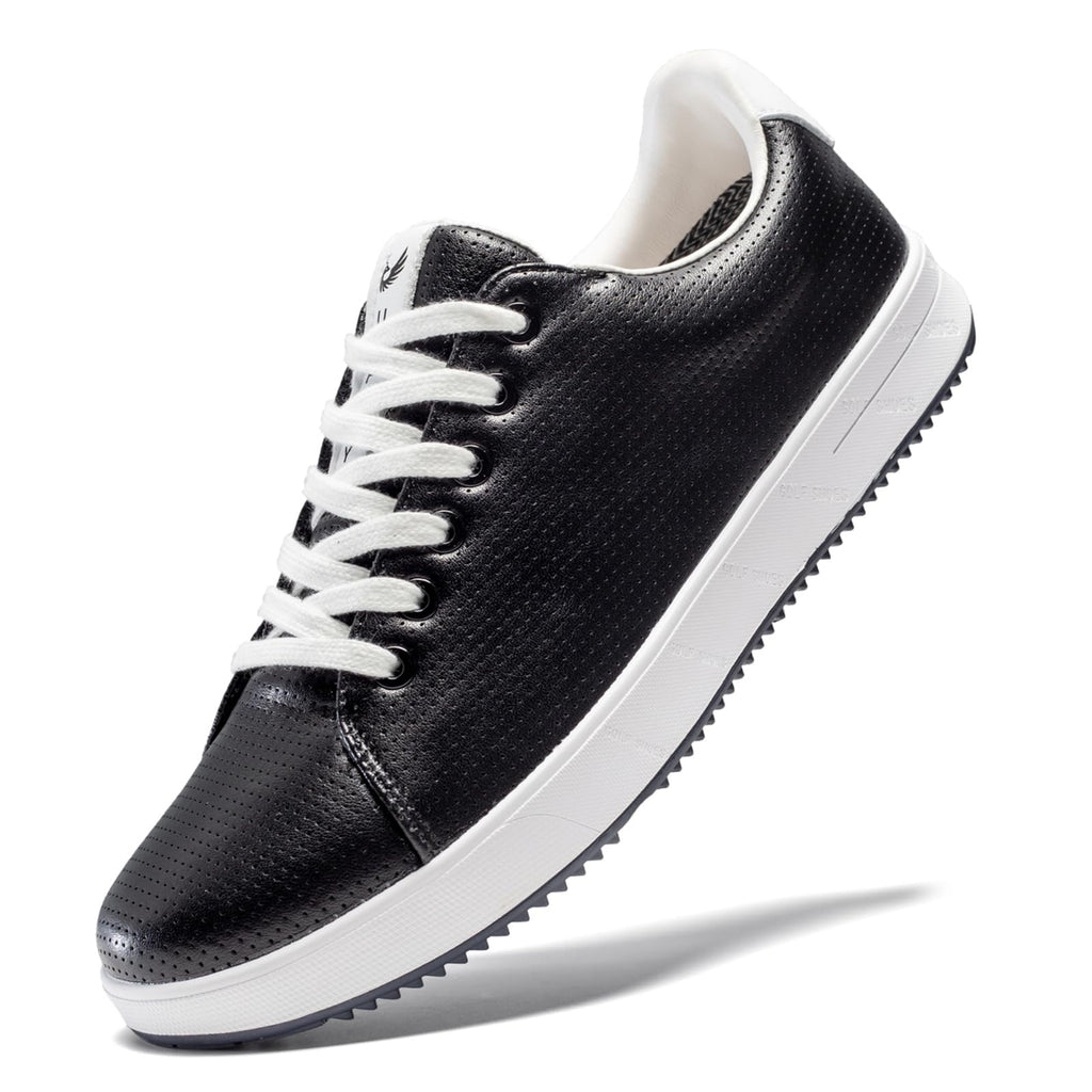Men's Golf Shoes Professional Spikeless Leather Sneakers Non Slip Low Top Lightweight Comfort Travel Walking Shoes