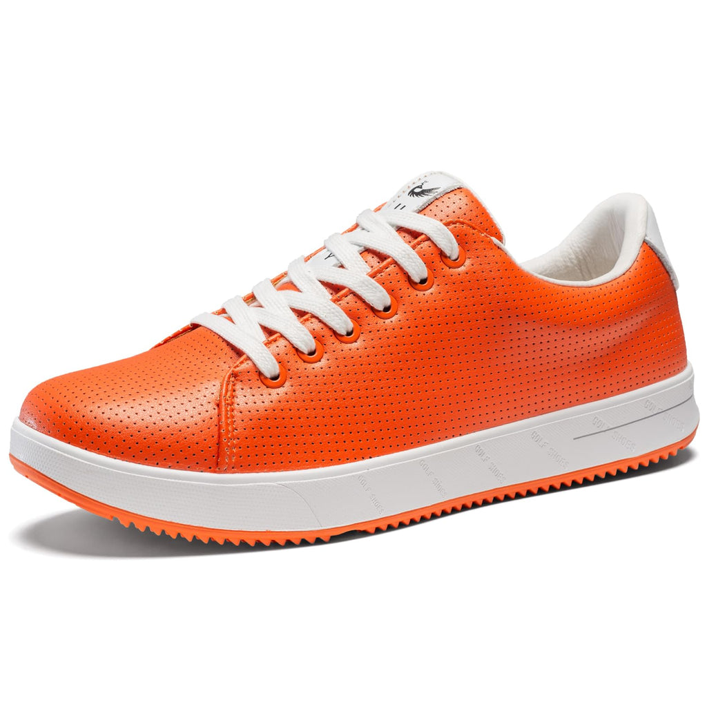 Men's Golf Shoes Professional Spikeless Leather Sneakers Non Slip Low Top Lightweight Comfort Travel Walking Shoes