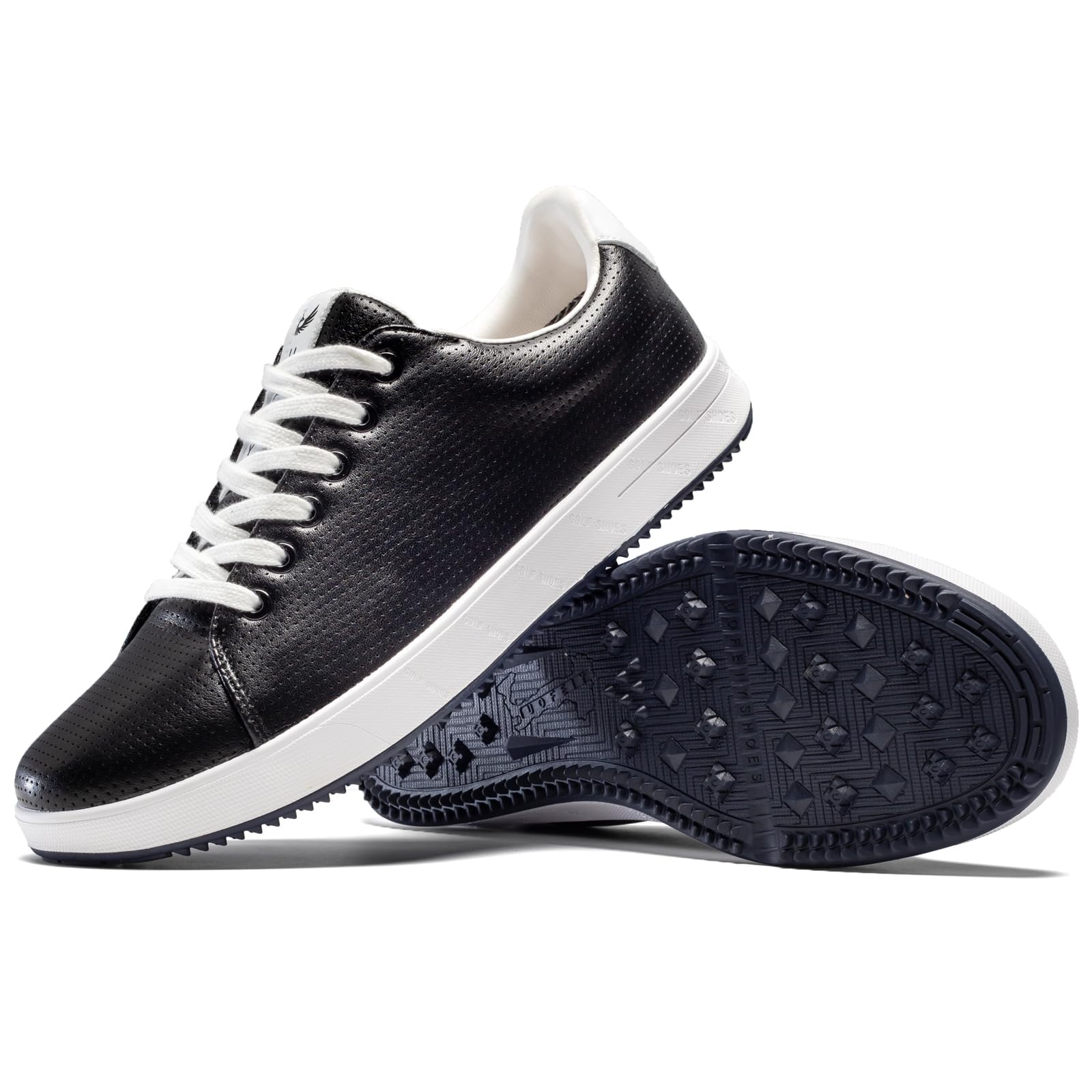 Men's Golf Shoes Professional Spikeless Leather Sneakers Non Slip Low Top Lightweight Comfort Travel Walking Shoes