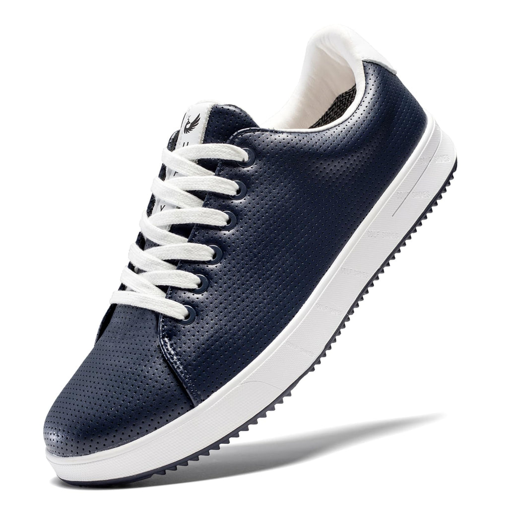 Men's Golf Shoes Professional Spikeless Leather Sneakers Non Slip Low Top Lightweight Comfort Travel Walking Shoes