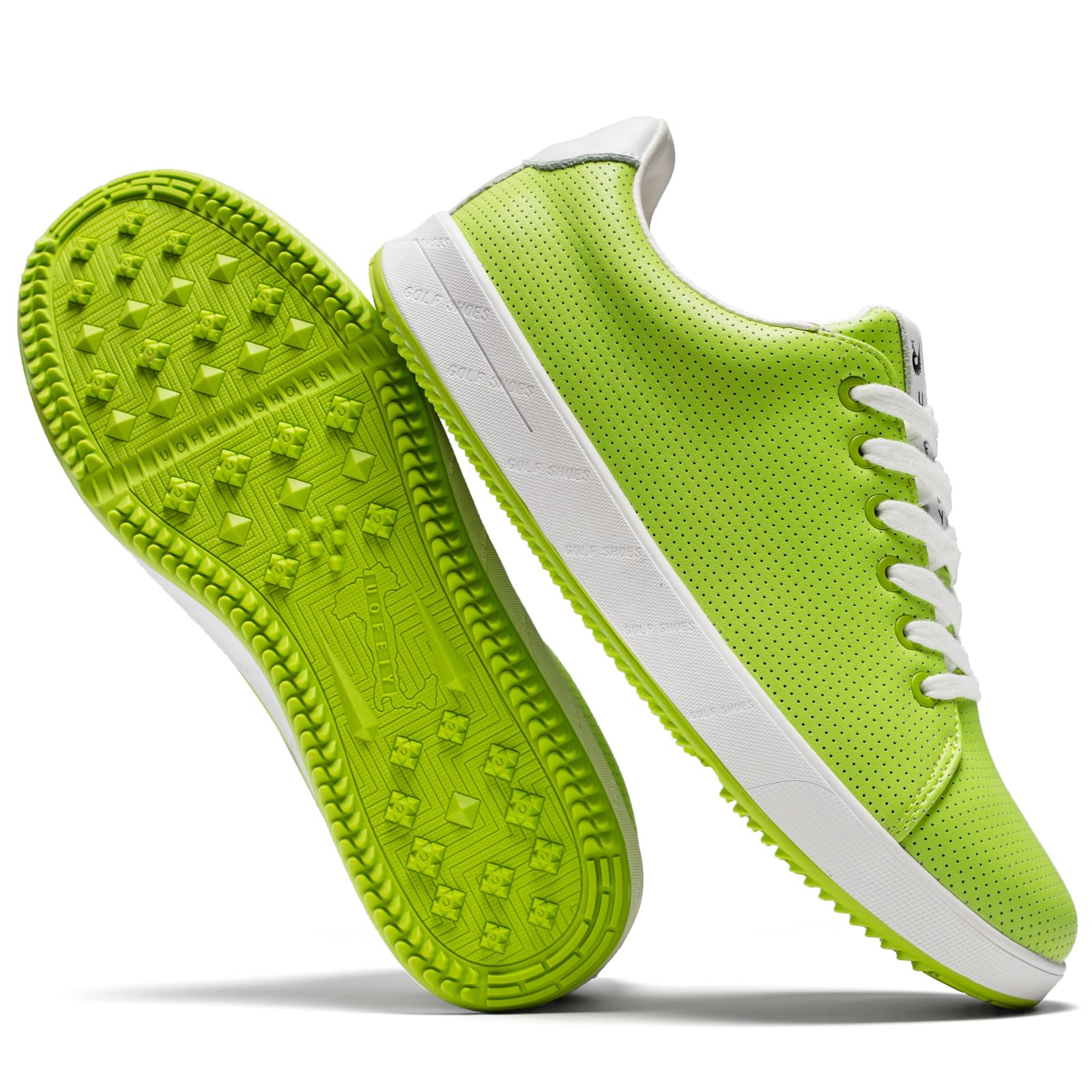 Men's Golf Shoes Professional Spikeless Leather Sneakers Non Slip Low Top Lightweight Comfort Travel Walking Shoes