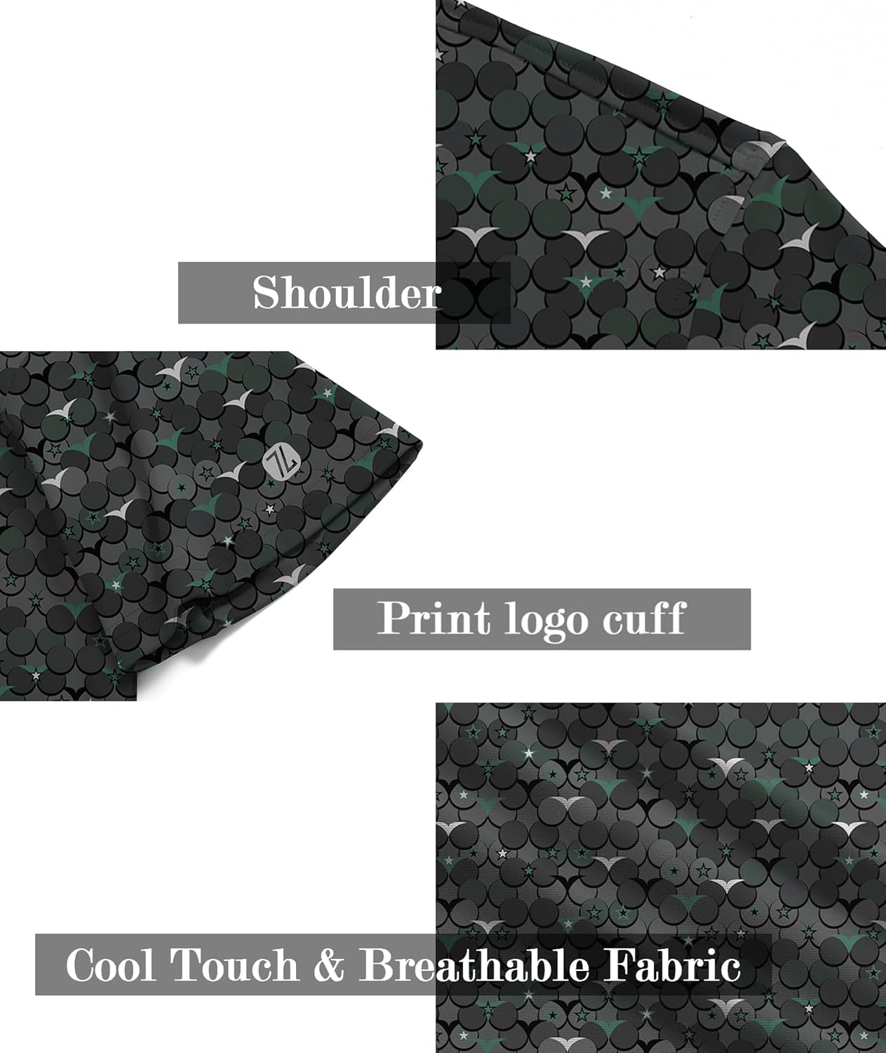 ZITY Men's Golf Shirts Short Sleeve Moisture Wicking Performance Print Patterns Casual Collared Golf Polo Shirt for Men