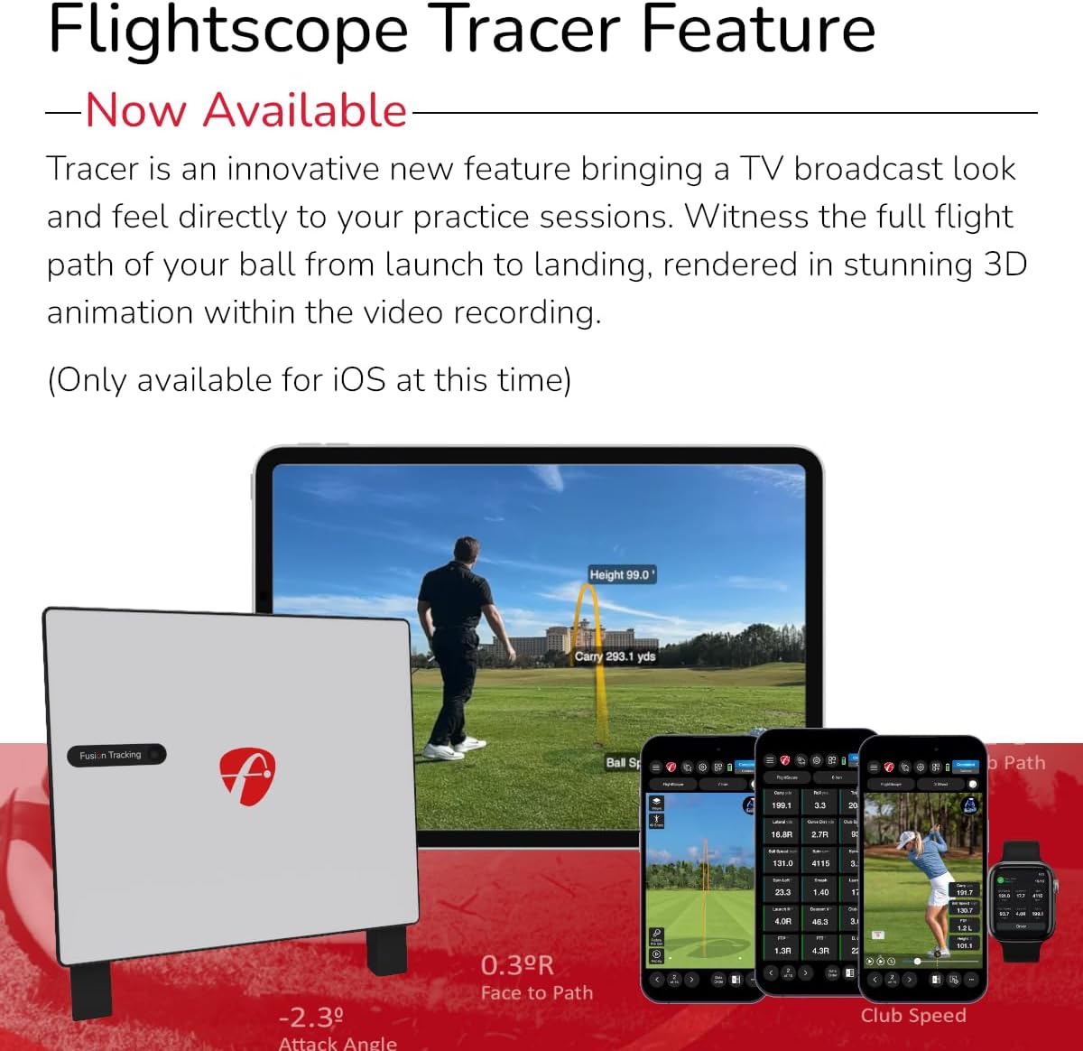 FlightScope X3C Carbon Golf Launch Monitor and Simulator | Full Tracking Radar from Impact to Landing | 50+ Data Parameters with i4 Golf Rangefinder | 6X Magnification, 1,000 Yard Range