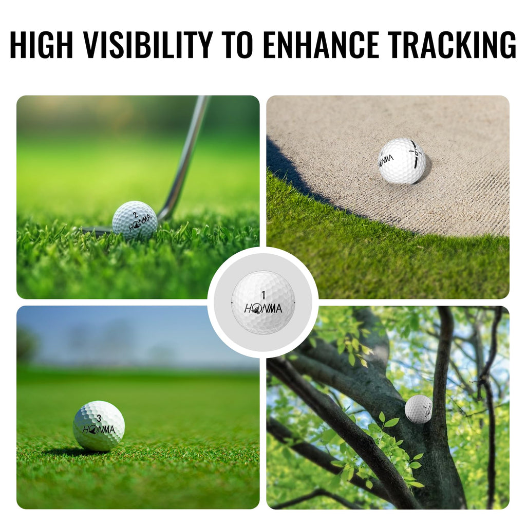 Honma D1 Distance Golf Balls,Extra Soft Feel with Long Distance,High Speed Core with Low Spin Design,Low Compression Golfballs Perfect for Men,Women Beginners,1 Dozen