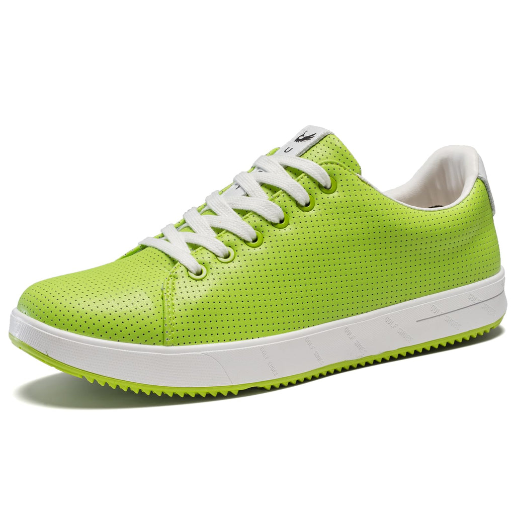 Men's Golf Shoes Professional Spikeless Leather Sneakers Non Slip Low Top Lightweight Comfort Travel Walking Shoes