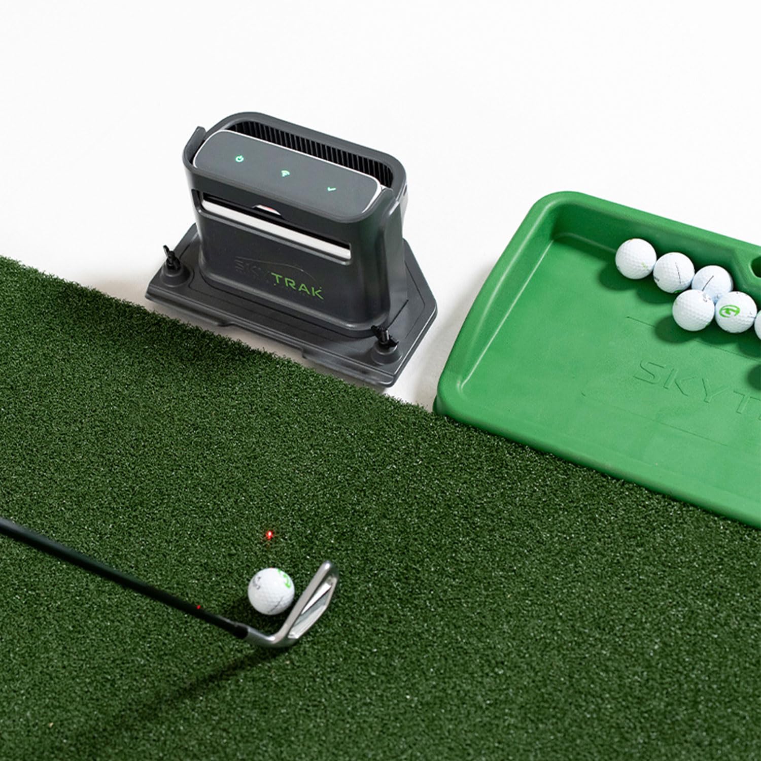 SkyTrak ST+ Golf Simulator – Ultimate Studio Package | Home Golf Simulator with Launch Monitor, Mat, Net & Screen